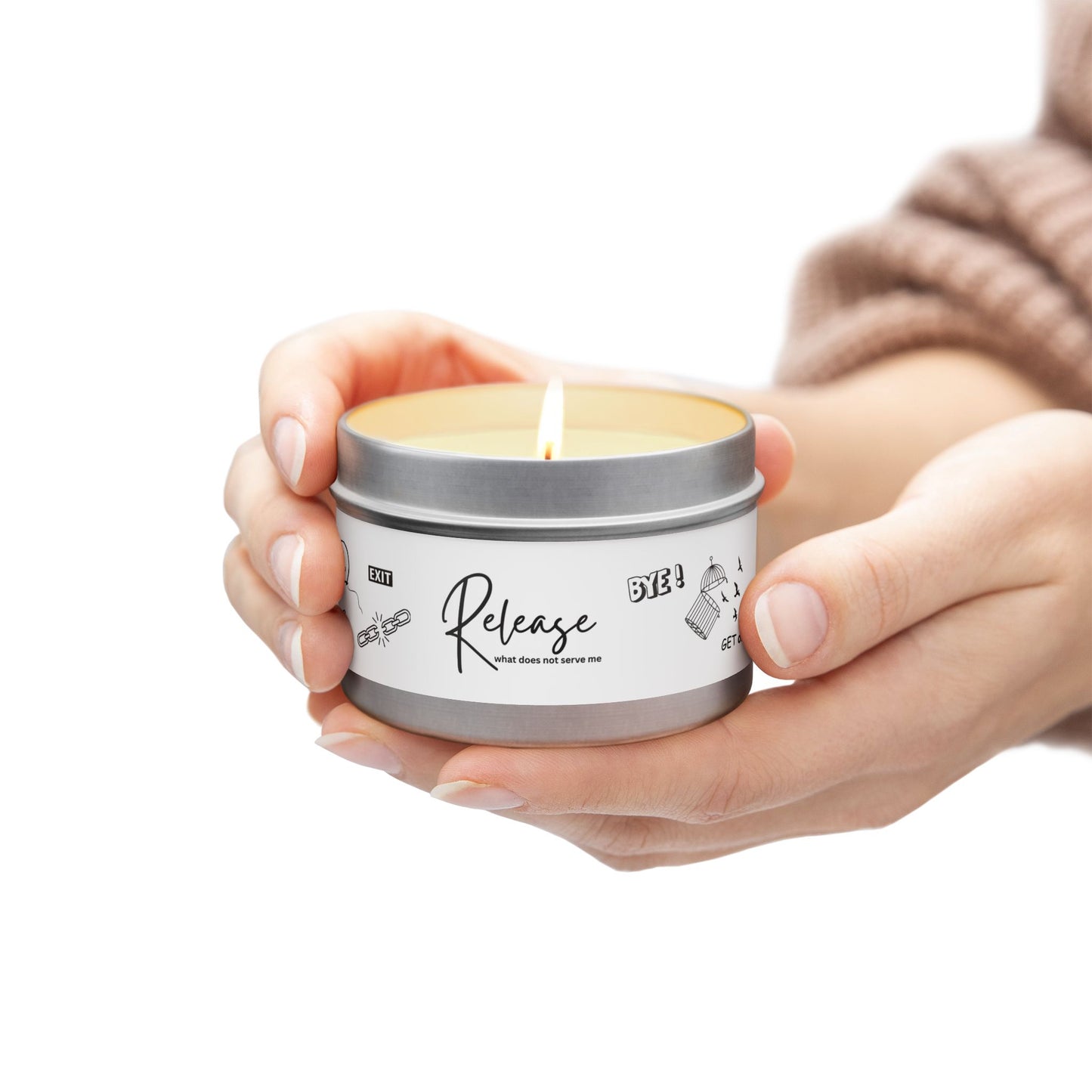 Small Soy Candle in Tin - "Release What No Longer Serves" (4oz)