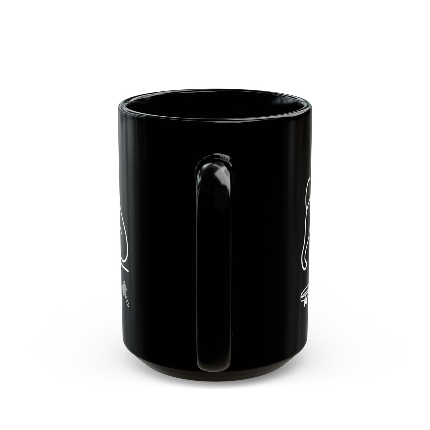 Black Dog Paw Print Mug — Neon Outline Pet Lover Coffee Cup (11oz, 15oz)