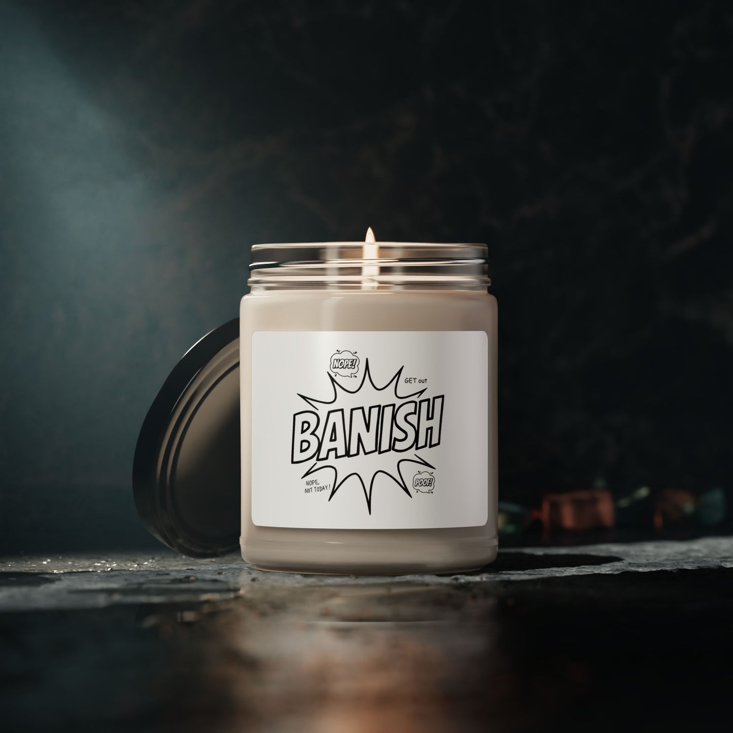 "Banish" Soy Candle in Glass Jar (9oz)