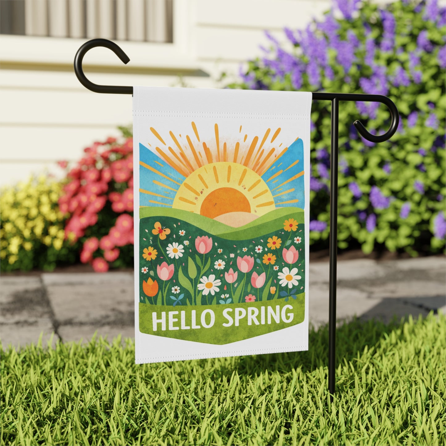 Hello Spring Garden Flag/House Banner