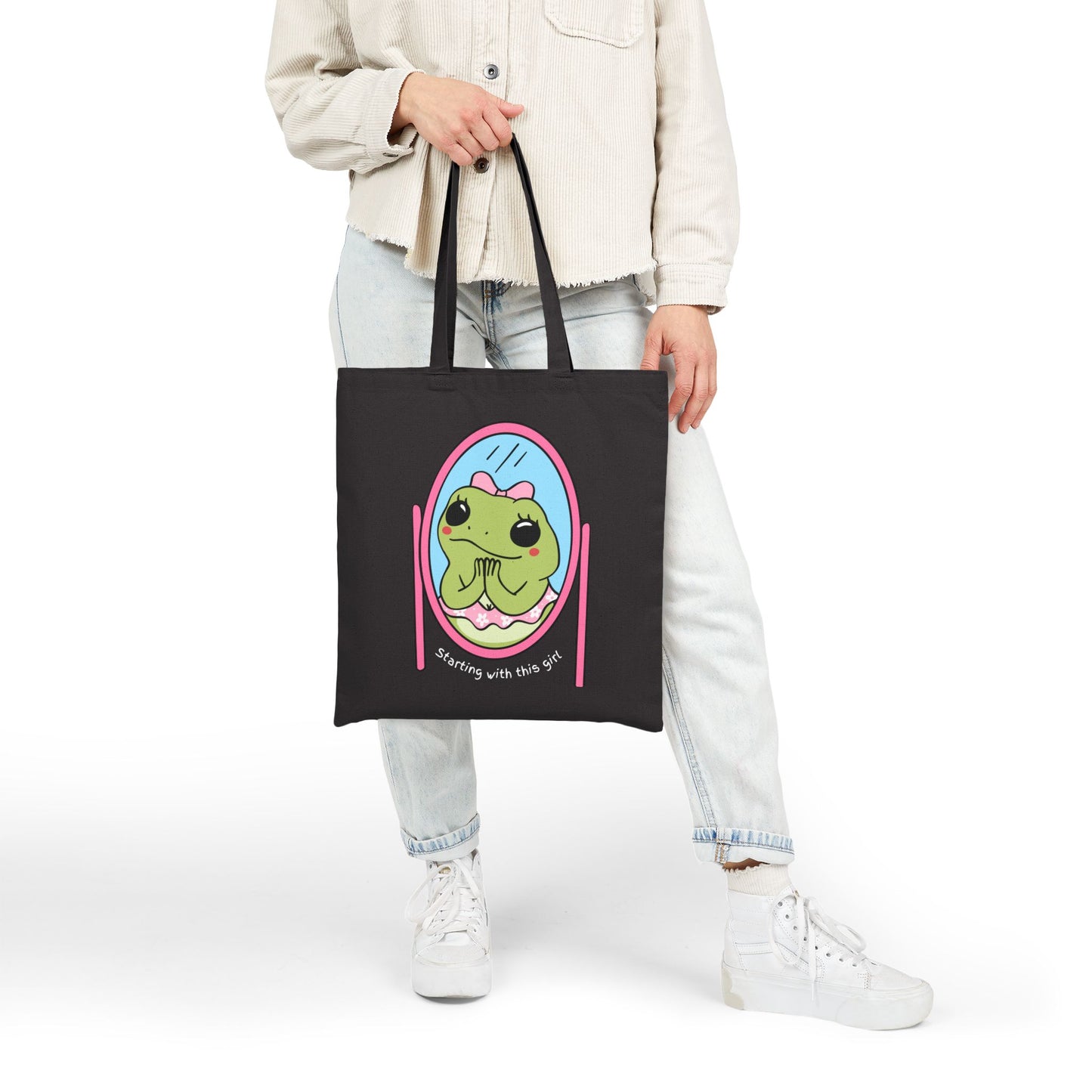 Cute Frog Mirror Tote Bag