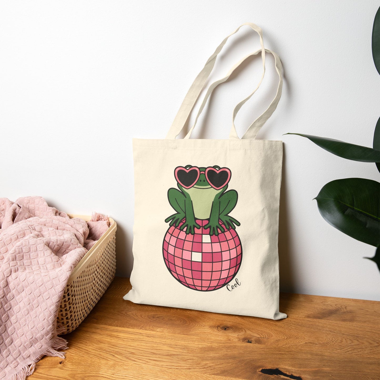 Disco Frog Canvas Tote