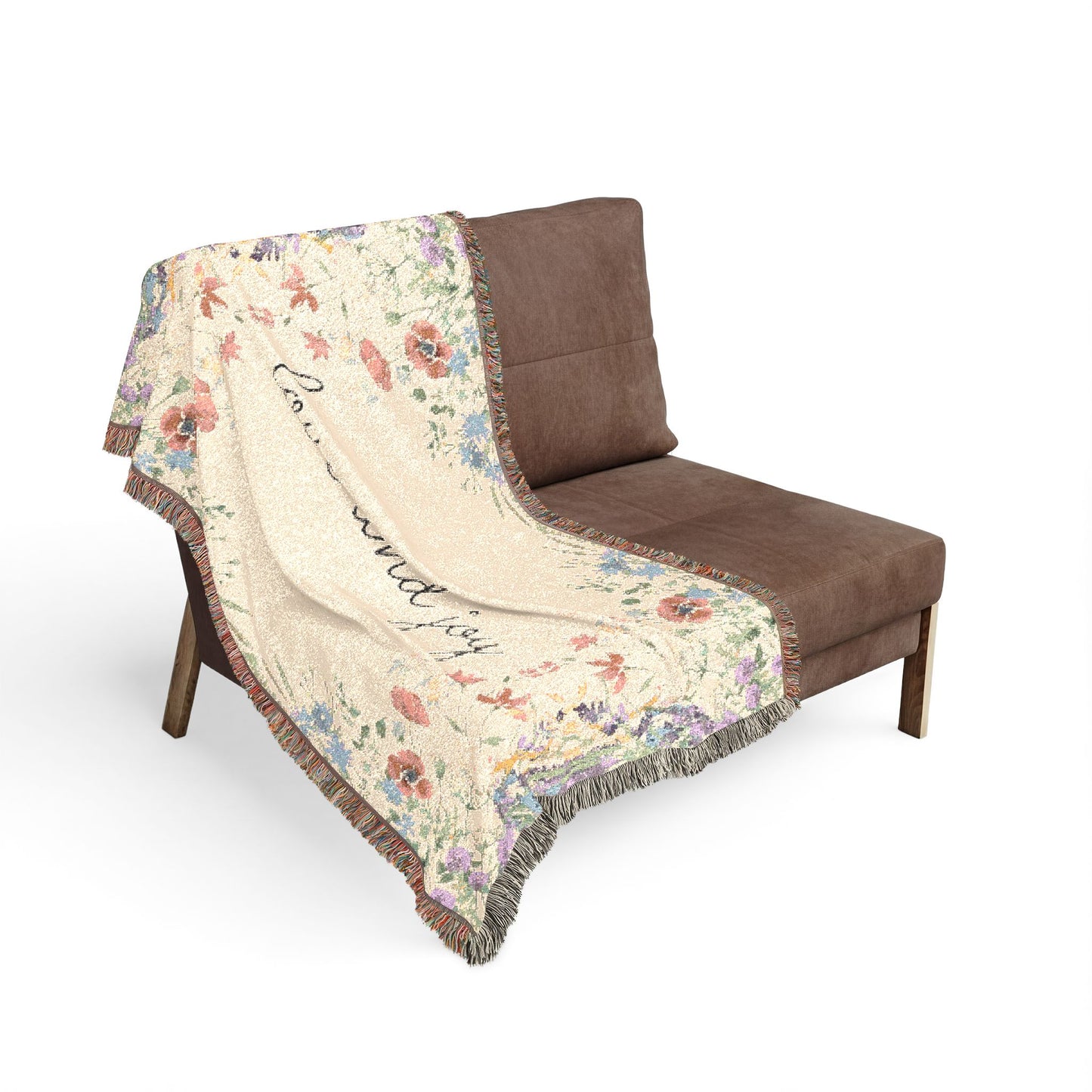 Love and Joy Floral Spring Woven Blanket