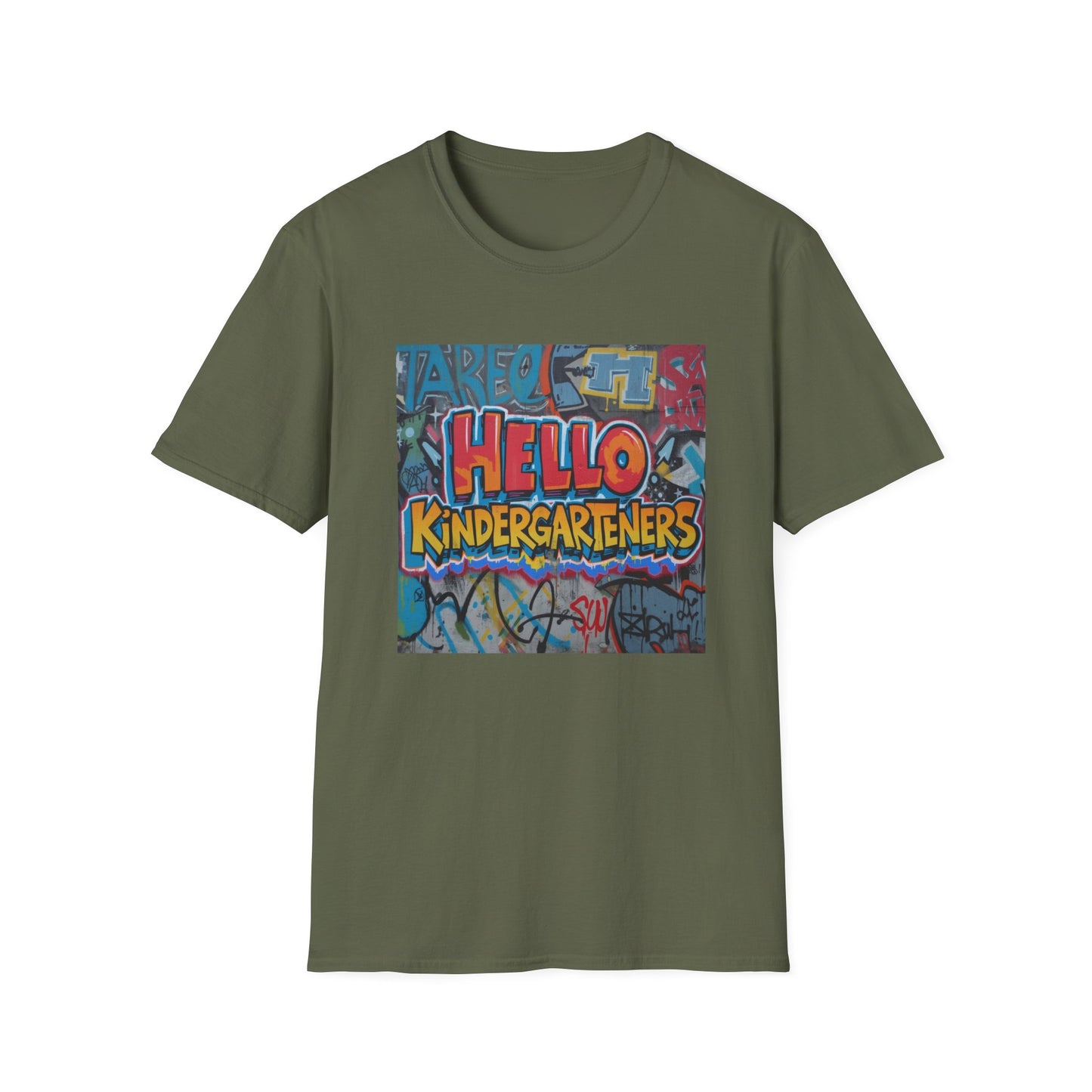 Hello Kindergarteners Graffiti Back-to-School T-Shirt for Teachers