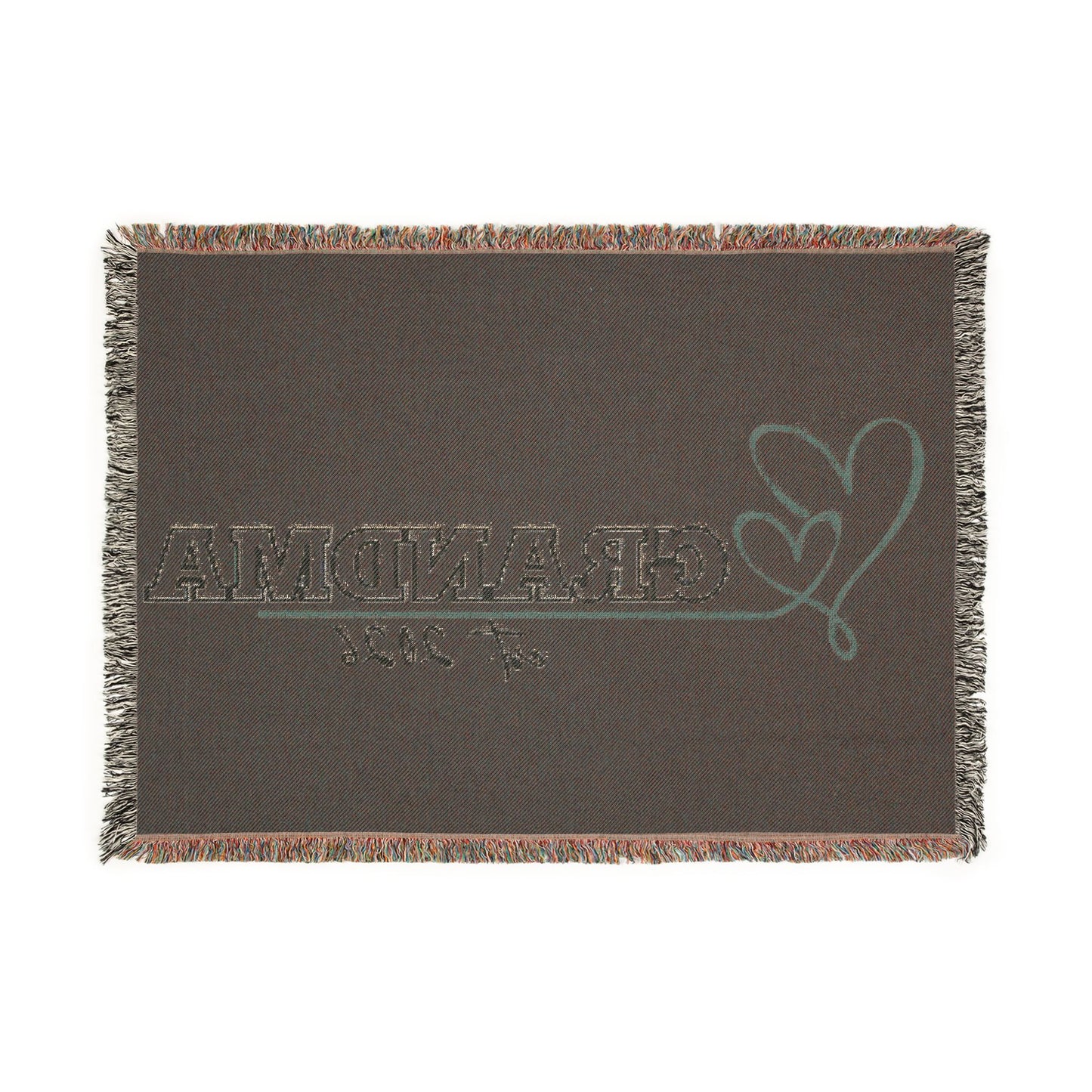 Grandma Est. 2026 BLACK Woven Blanket | New Grandmom Gift