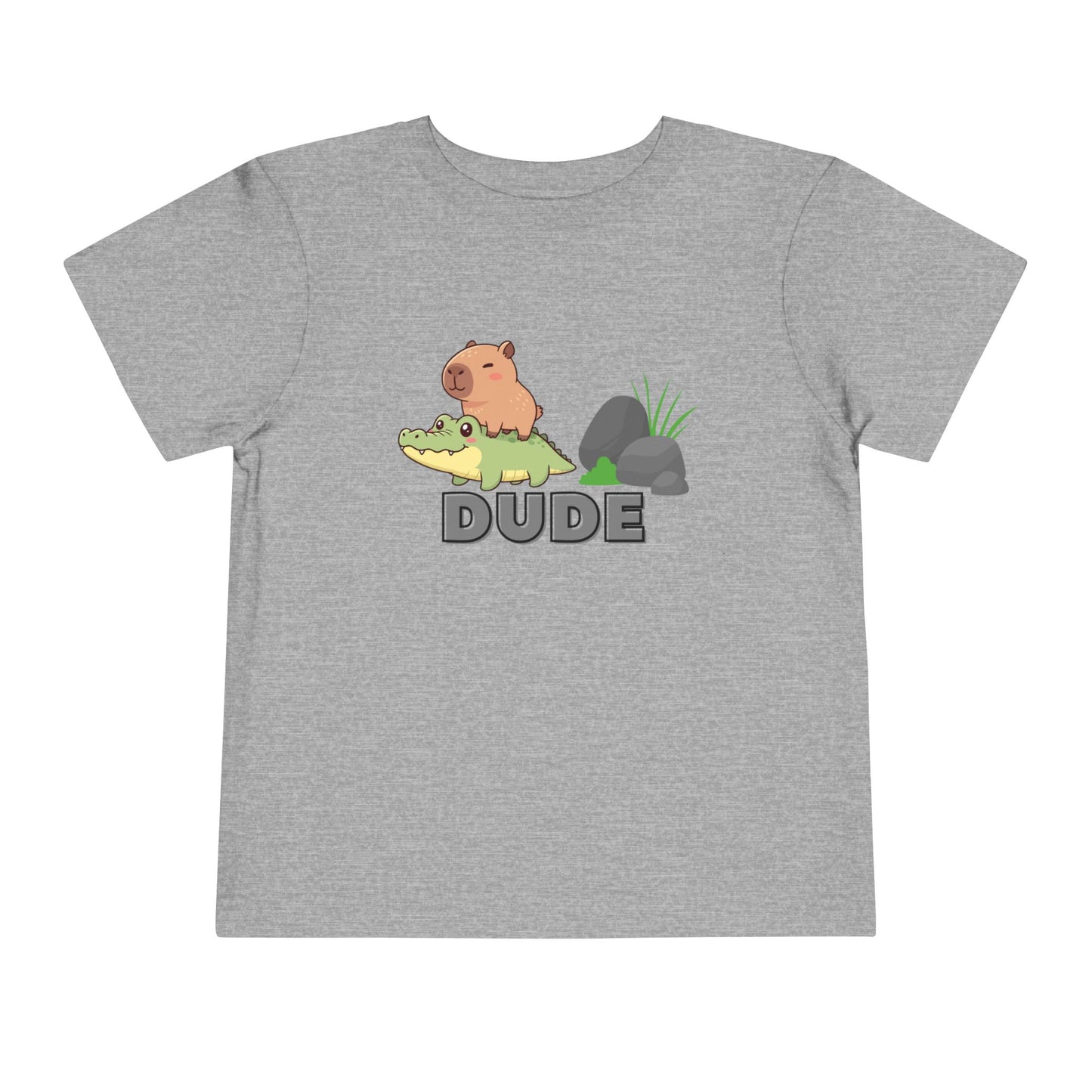 Capybara on Crocodile "DUDE" Toddler Graphic T-Shirt
