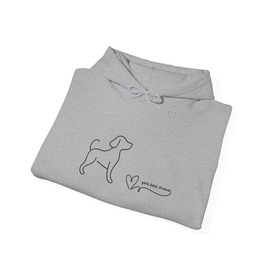 Dog Line Art Hoodie – 'Girls Best Friend' Minimalist Pet Lover Sweatshirt