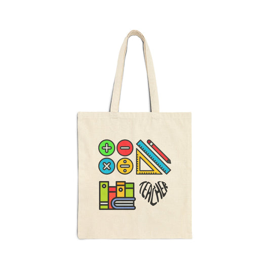 Teacher Icons Canvas Tote Bag
