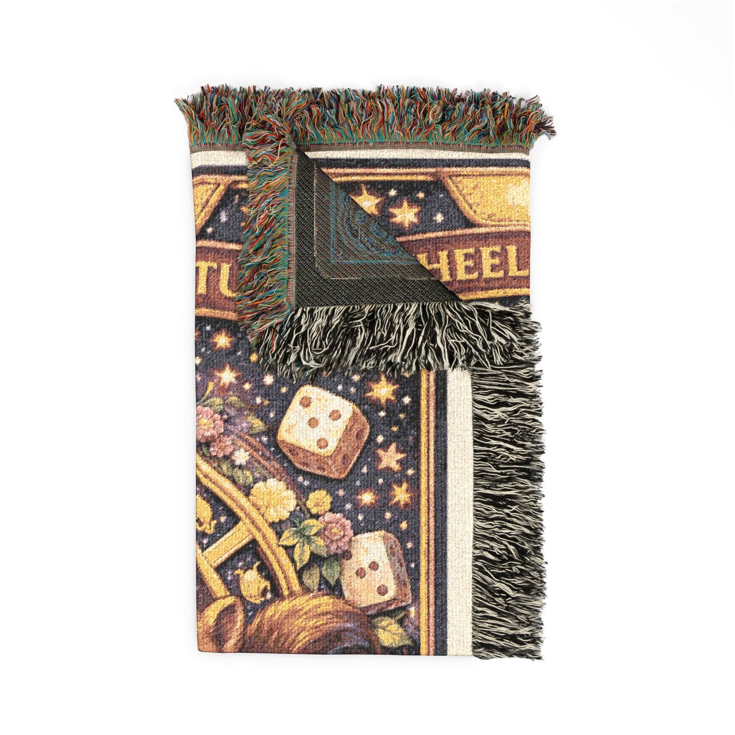 Wheel of Fortune Squirrel Tarot Card Woven Blanket/Throw - 100% Cotton
