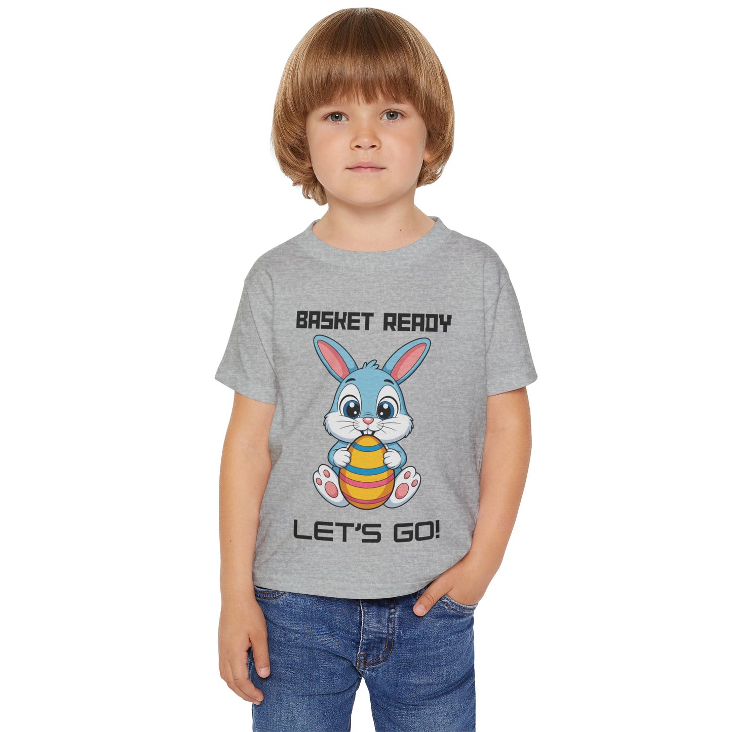 "Basket Ready Let's Go!" Toddler Easter Bunny T-Shirt