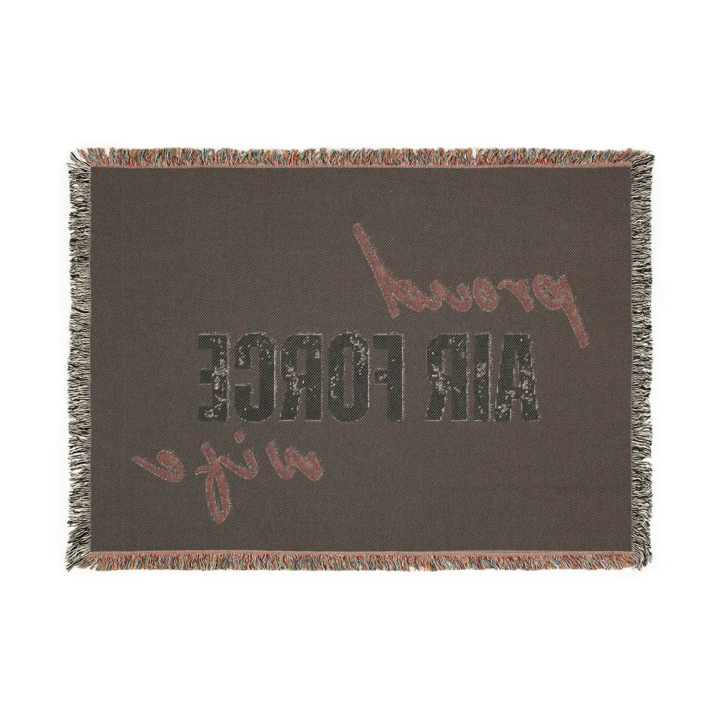 Proud Air Force Wife Woven Blanket/Throw