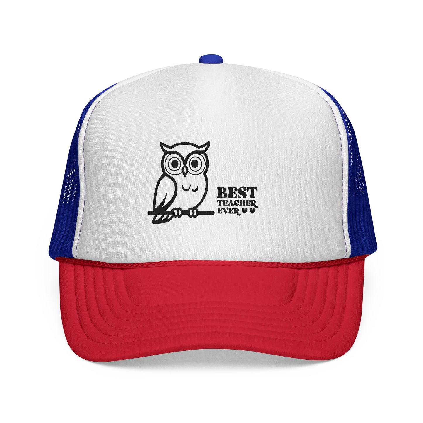 Trucker Cap — "Best Teacher Ever" Owl Embroidered Hat