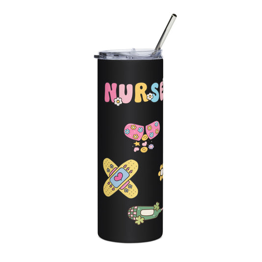Nurse Floral Hippie 20oz Stainless Tumbler