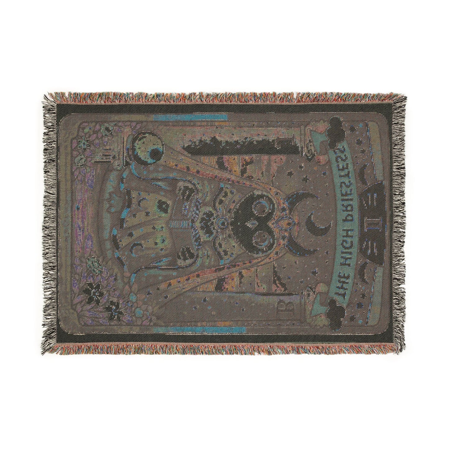 High Priestess Owl Tarot Card Woven Blanket/Throw