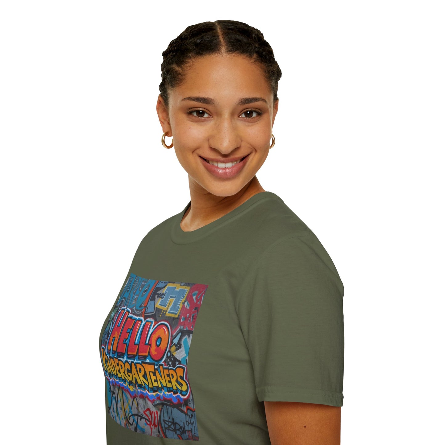Hello Kindergarteners Graffiti Back-to-School T-Shirt for Teachers
