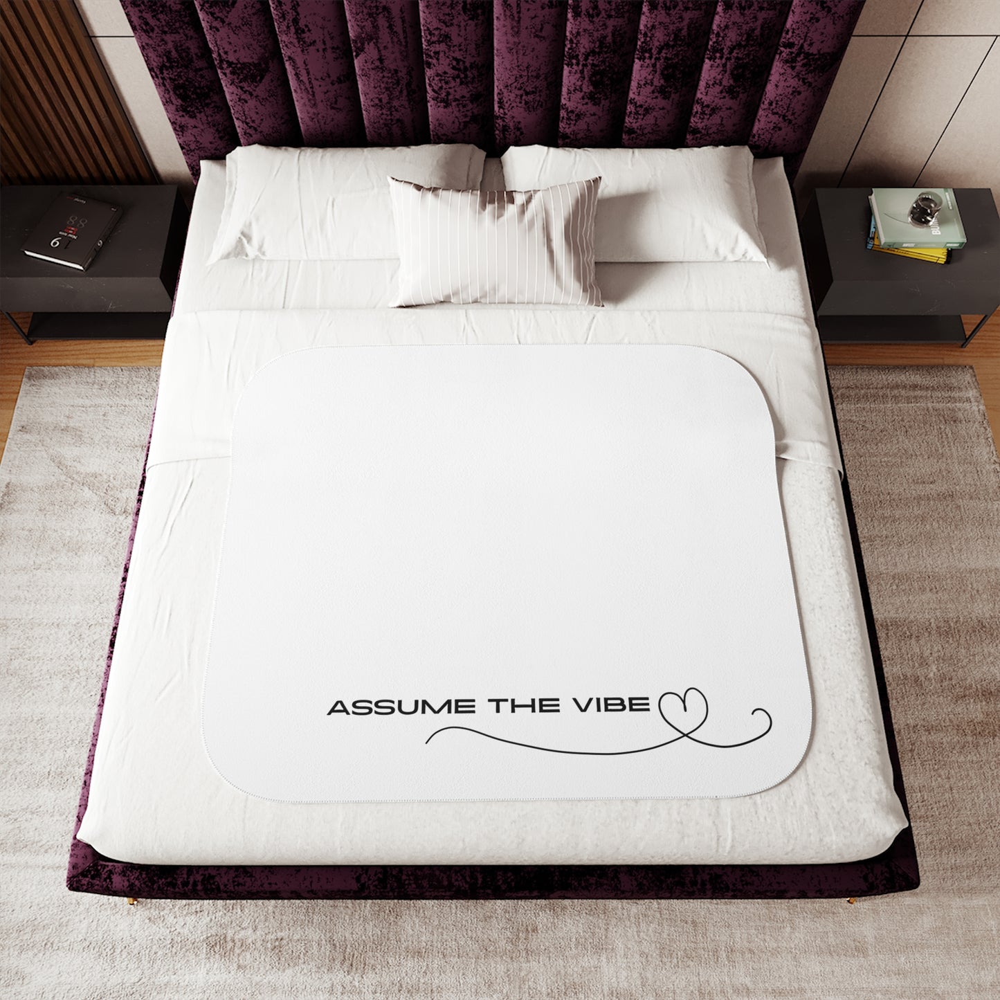 Assume The Vibe Sherpa Blanket — Reversible Two-Tone Cozy Throw