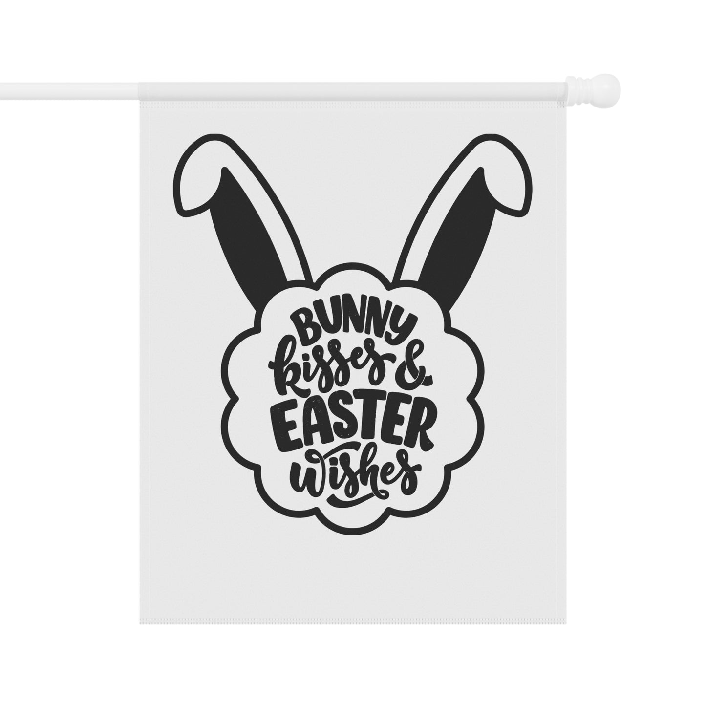 Easter Garden Flag - "Bunny Kisses & Easter Wishes" House Banner