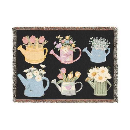 Flower in Kettle Spring Woven Blanket