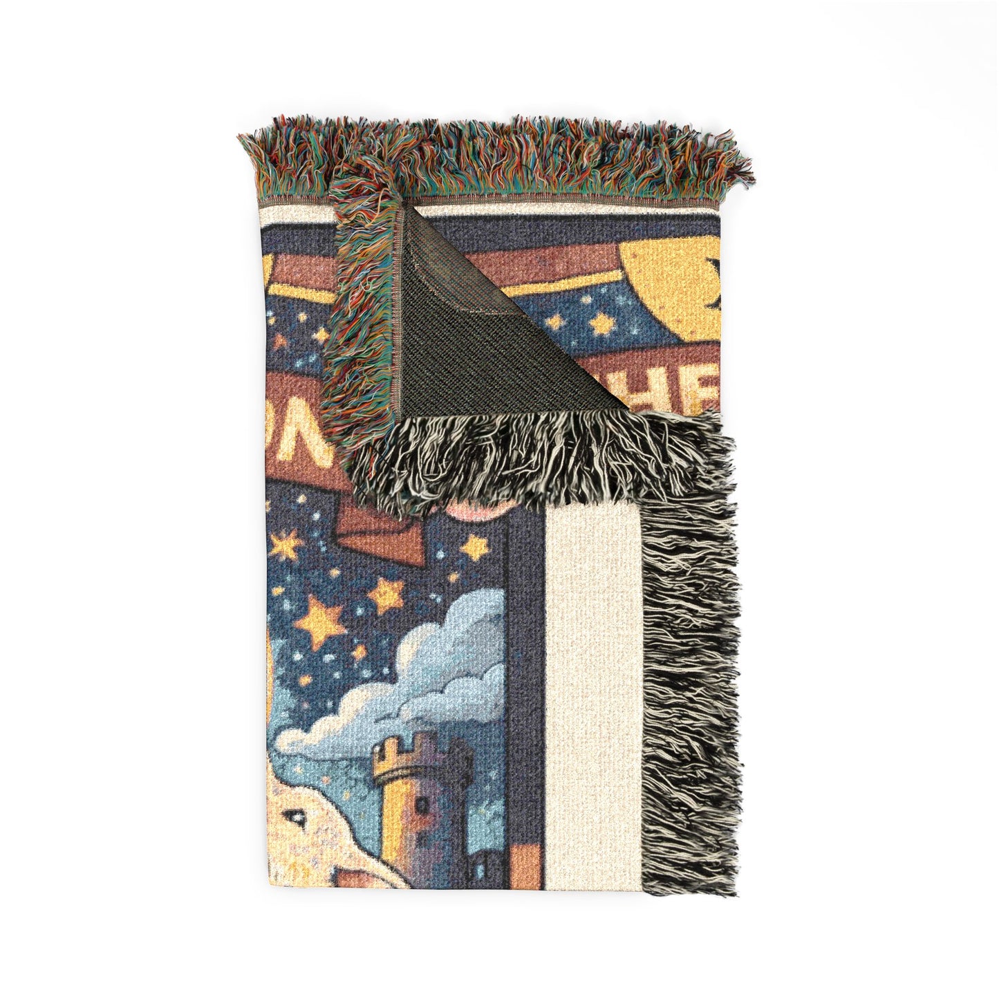 The Moon Tarot Card (Wolves) Woven Blanket/Throw