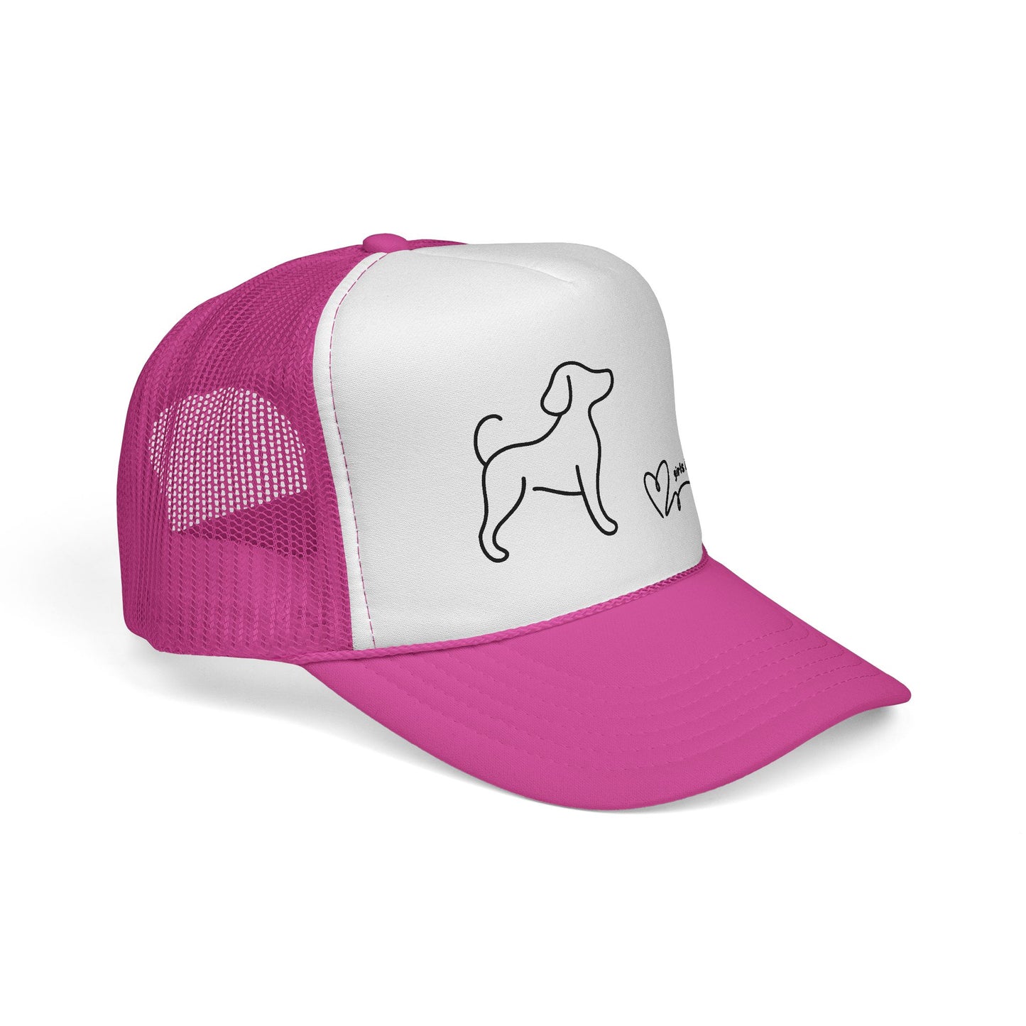 Dog Lover Trucker Cap — "Girl's Best Friend" Minimal Line Art Hat