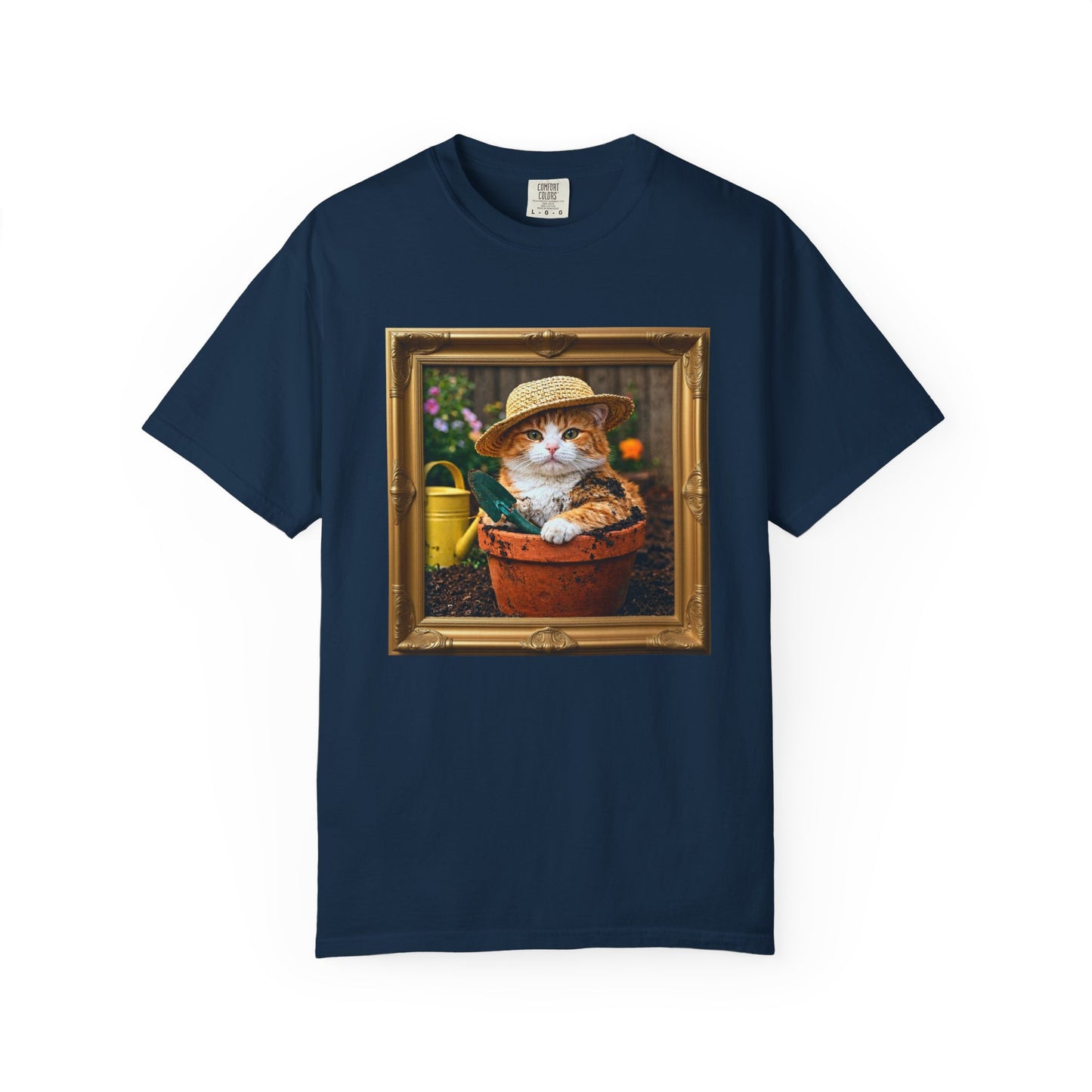 Cat in a Flower Pot Gardening Graphic T-Shirt