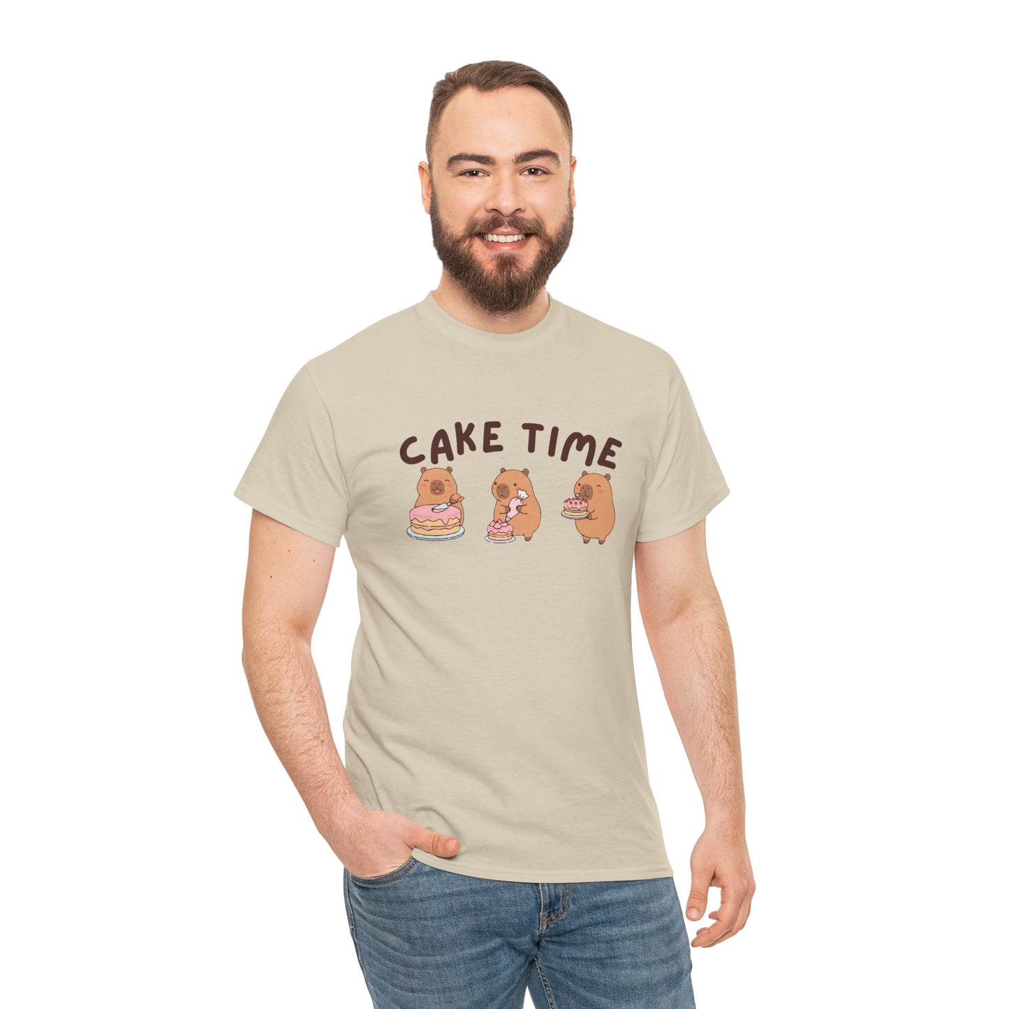 Cake Time Capybara Graphic T-Shirt