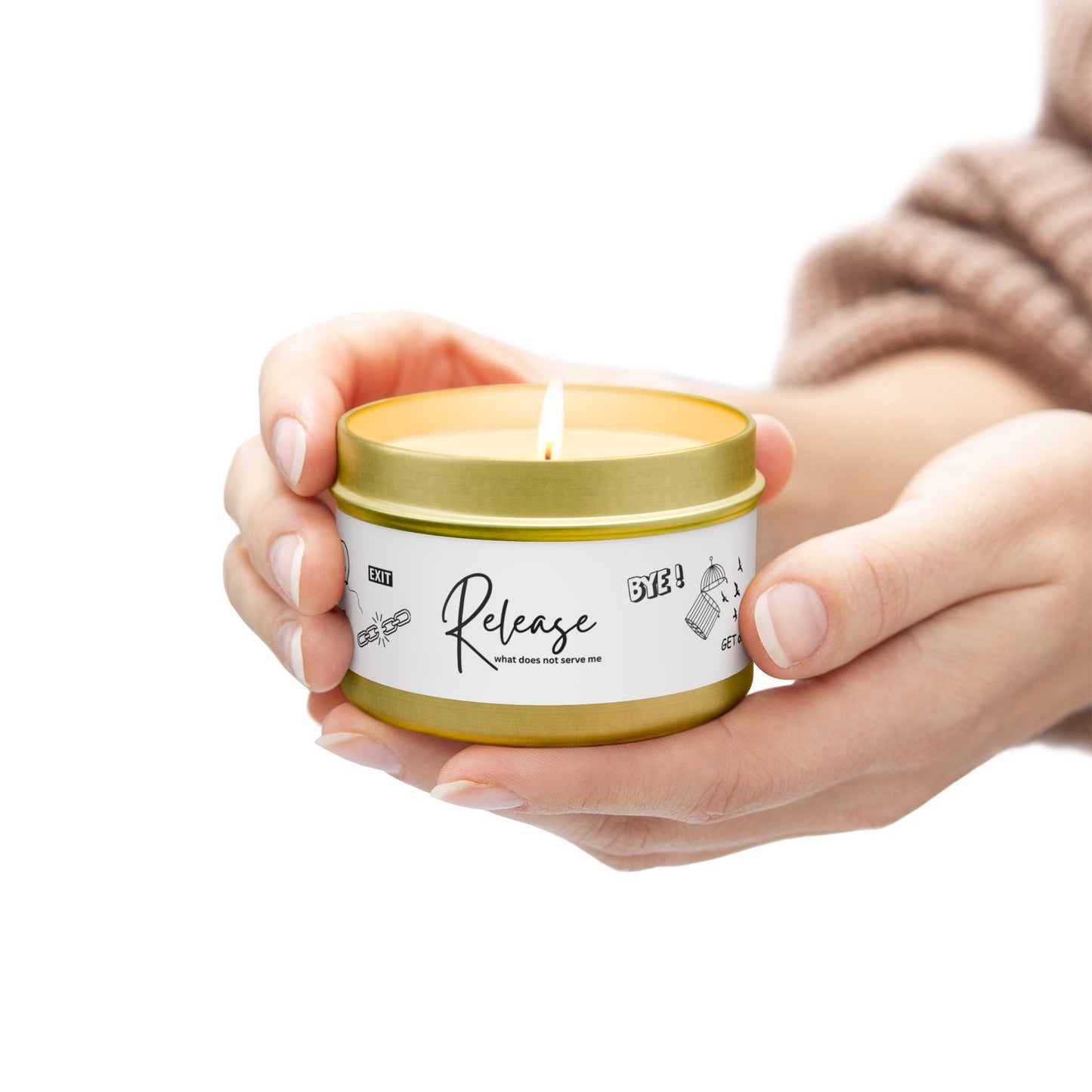 Small Soy Candle in Tin - "Release What No Longer Serves" (4oz)