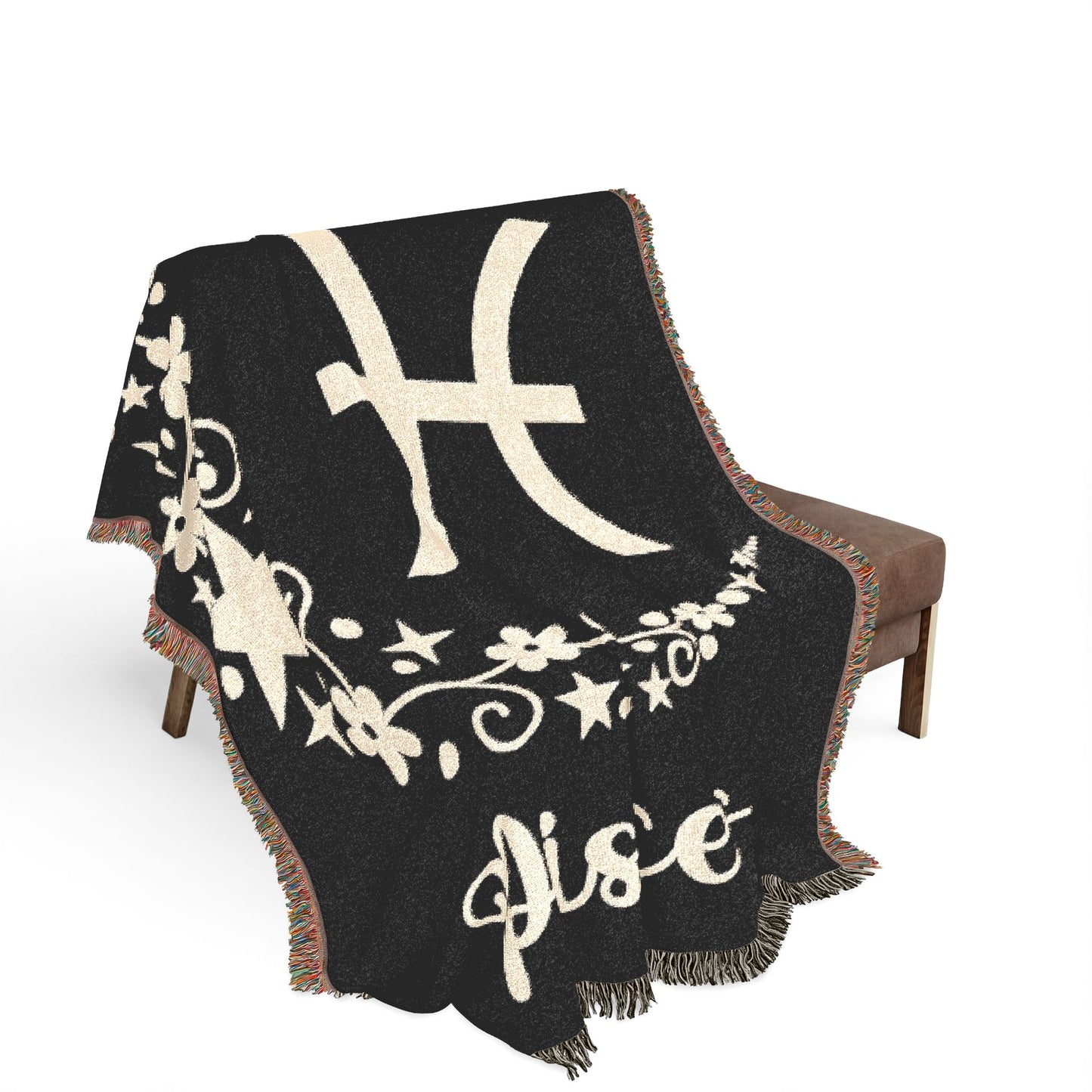 Pisces Zodiac Floral Woven Blanket/Throw