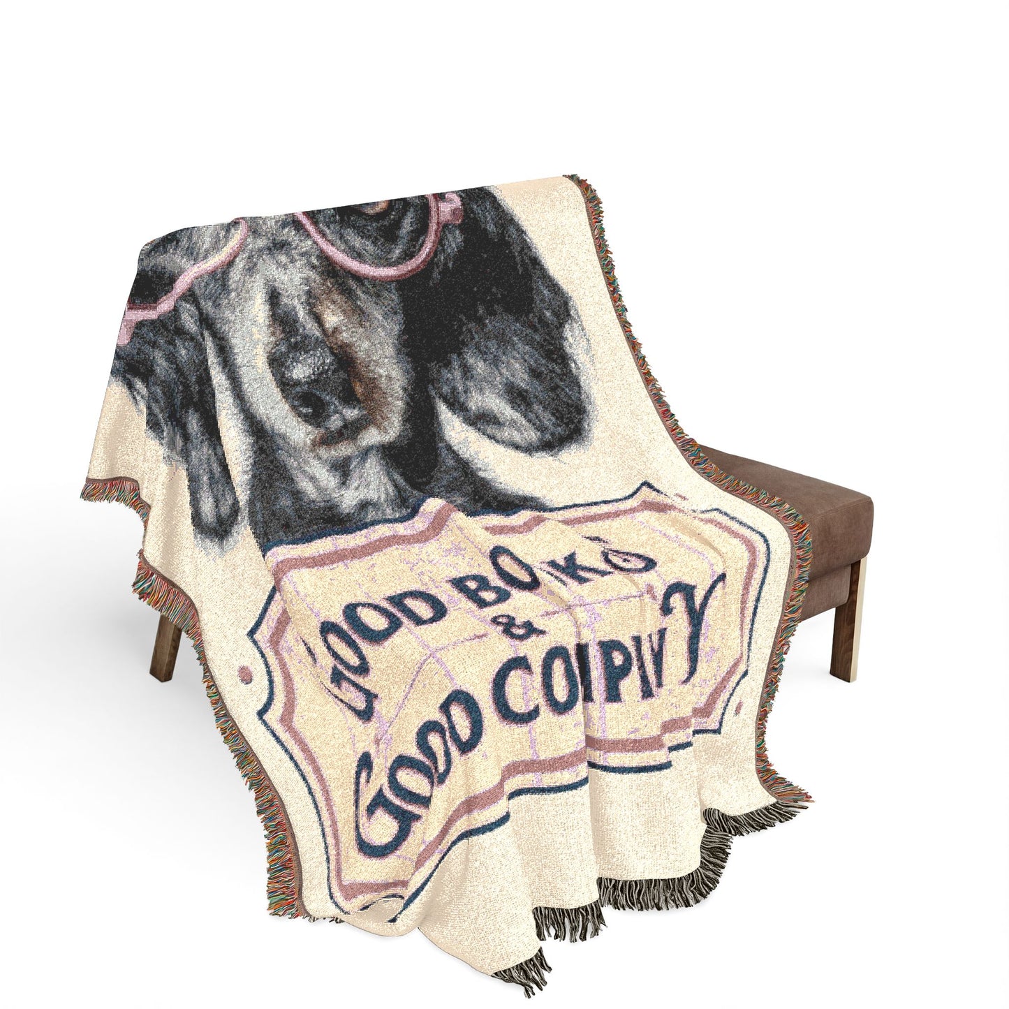 Woven Blanket — 'Good Books & Good Company' Dog Throw