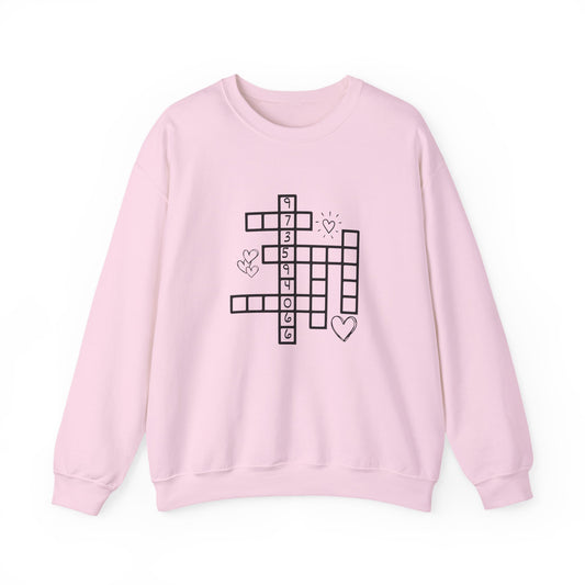 Crossword Puzzle Crewneck Sweatshirt – Grabovoi Code for Romance/Love/Soulmate