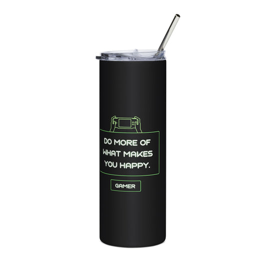Gamer 20oz Stainless Steel Tumbler — Neon Gaming Design