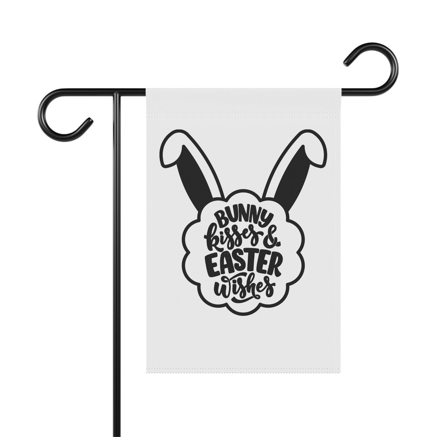 Easter Garden Flag - "Bunny Kisses & Easter Wishes" House Banner