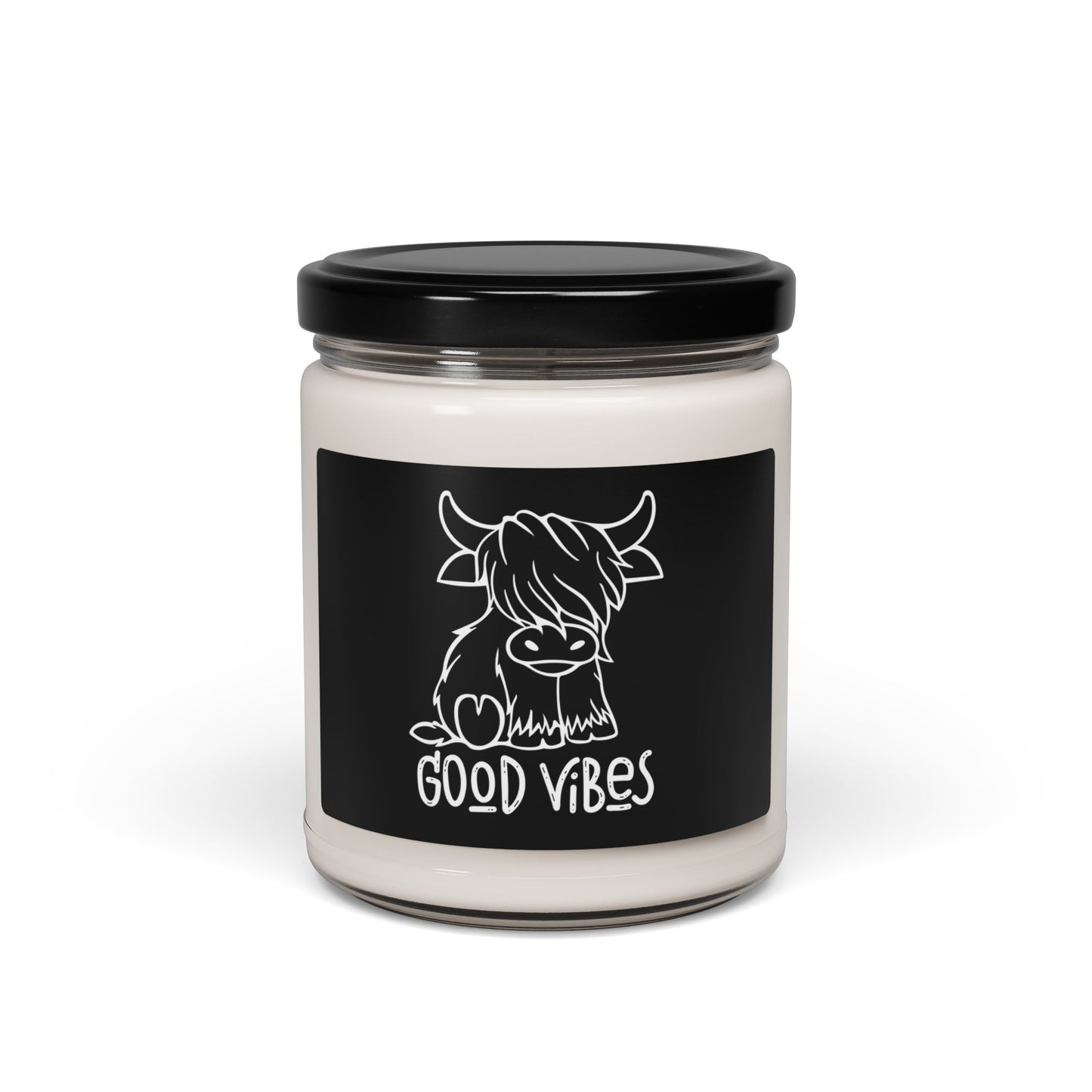 'Good Vibes' Highland Cow Soy Candle (9 oz)