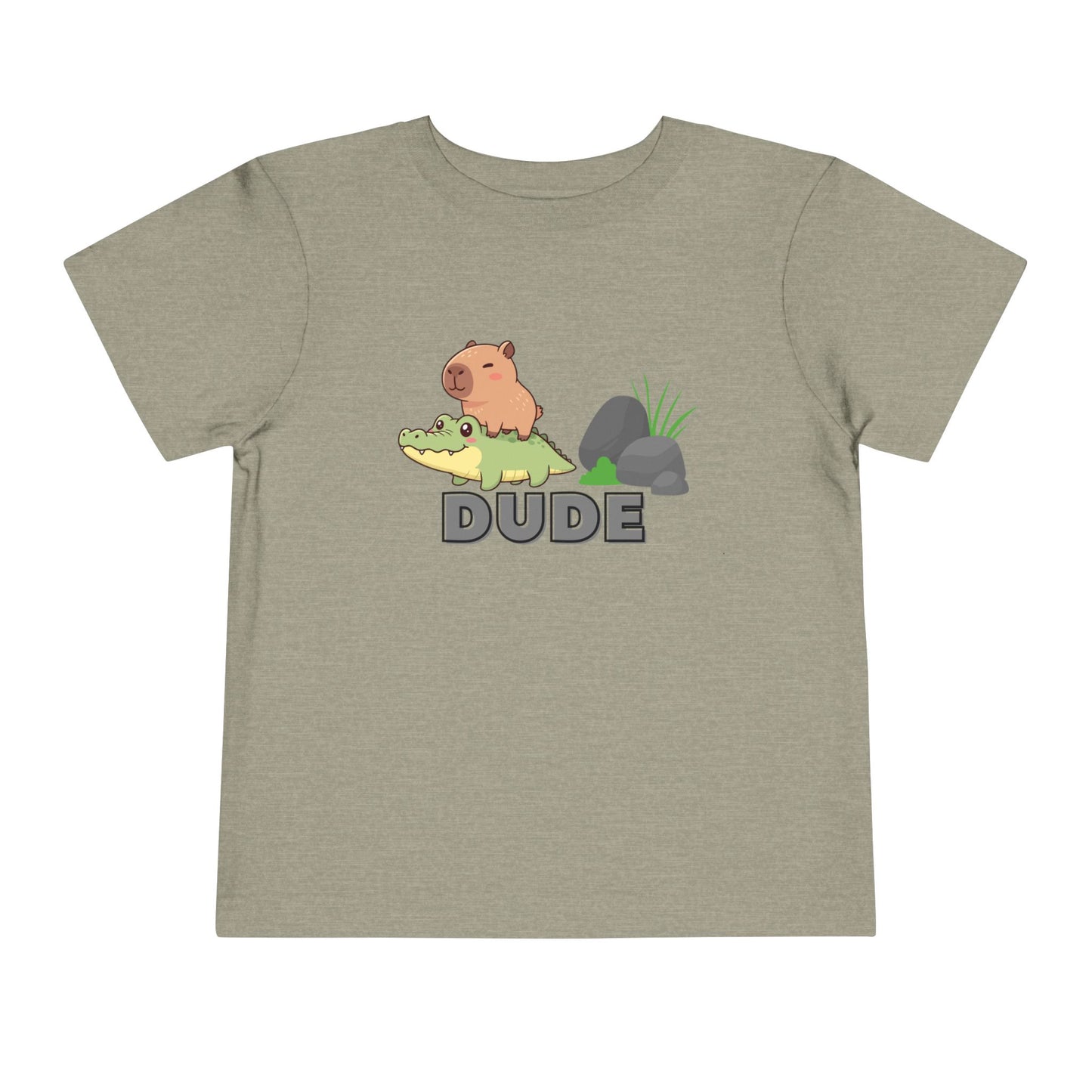 Capybara on Crocodile "DUDE" Toddler Graphic T-Shirt