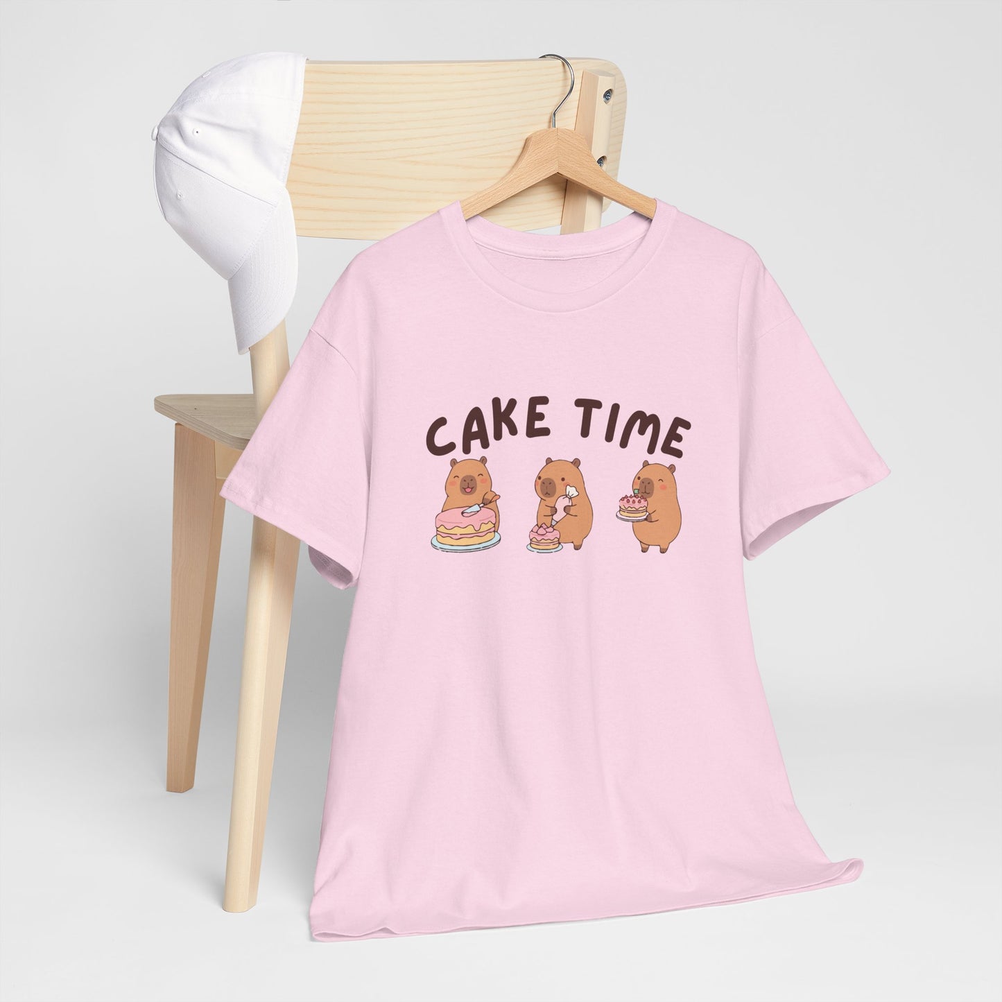Cake Time Capybara Graphic T-Shirt