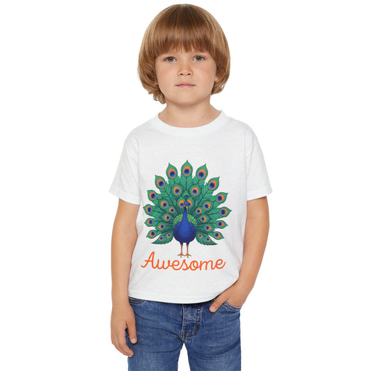 Peacock Graphic "Awesome" Toddler T-Shirt