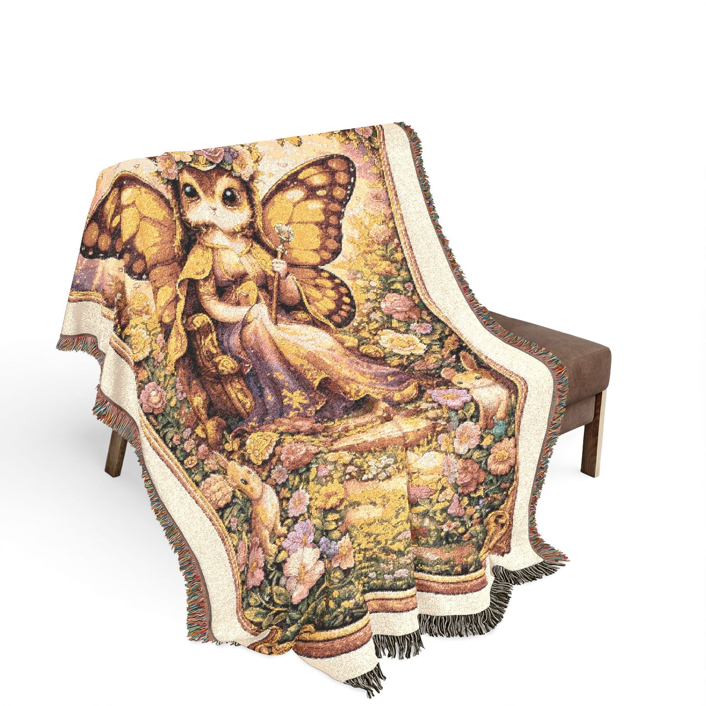 Empress Tarot Card Butterfly Woven Blanket/Throw