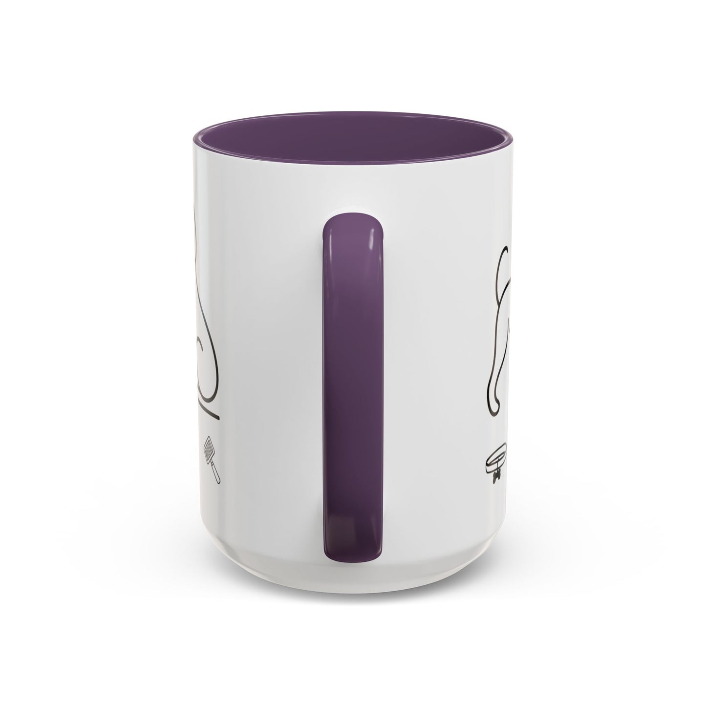 Dog Line Art Accent Coffee Mug — Minimal Paw & Pet Icons (11/15oz)