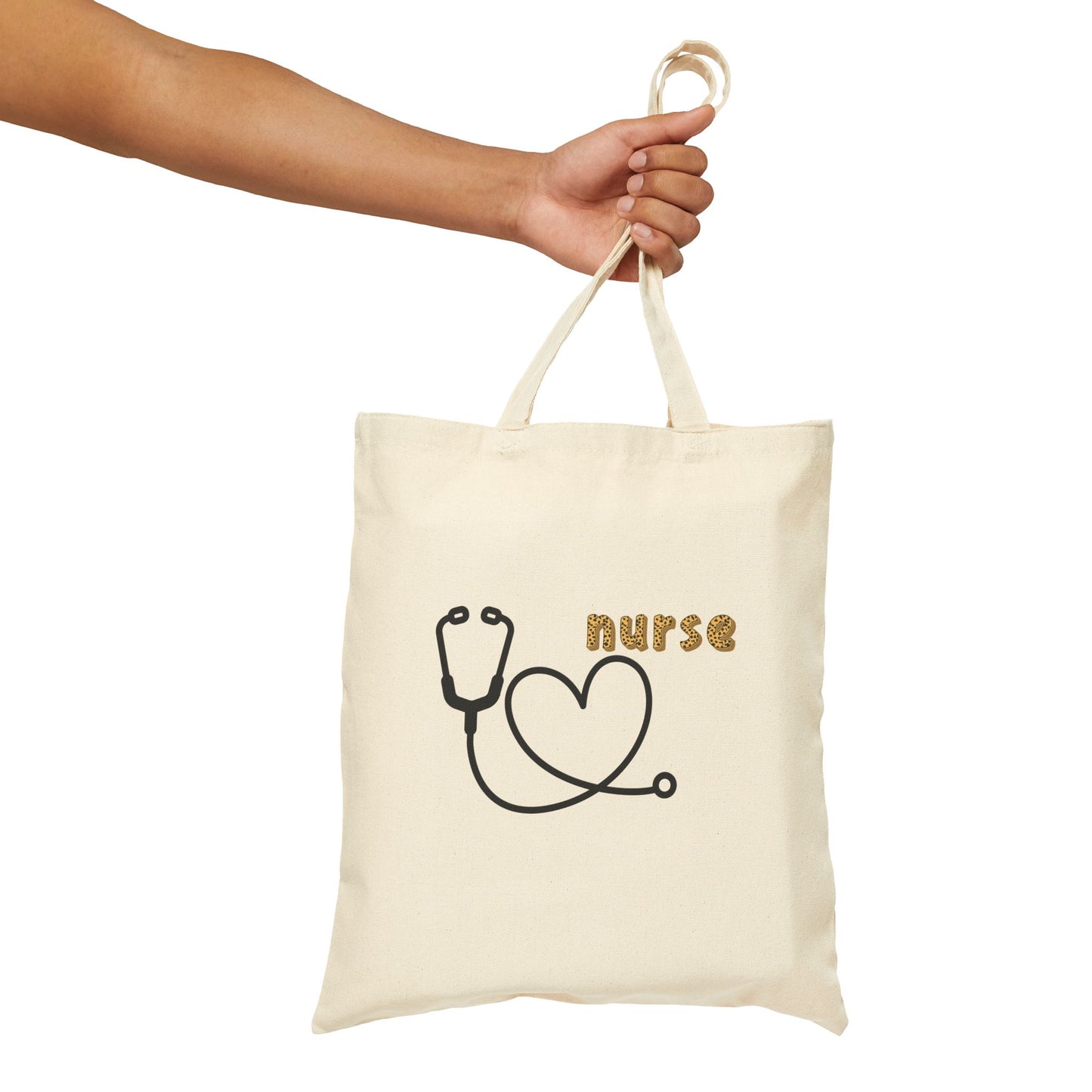 Nurse Stethoscope Heart Canvas Tote Bag — Gift for Nurses, Nursing Student Tote