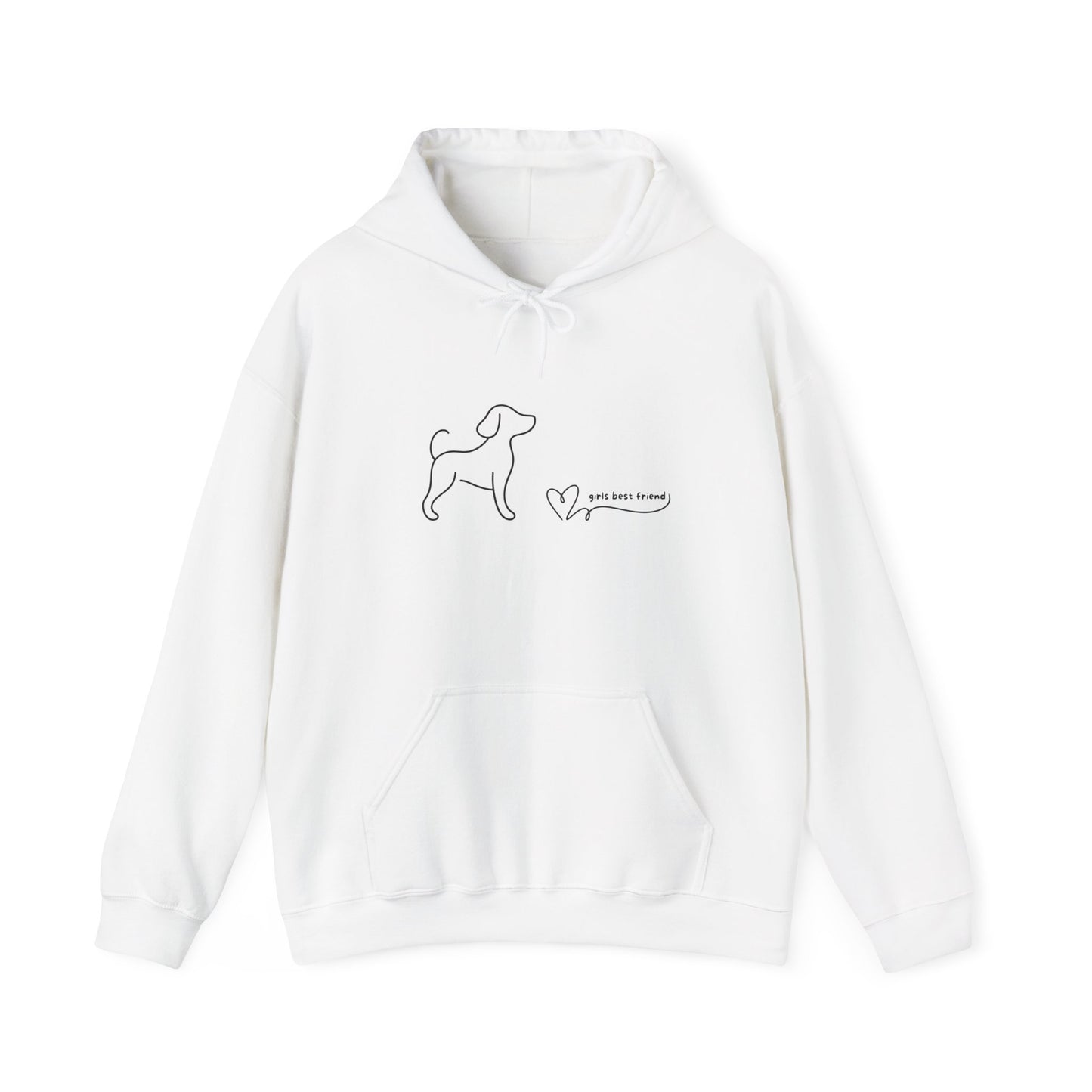 Dog Line Art Hoodie – 'Girls Best Friend' Minimalist Pet Lover Sweatshirt