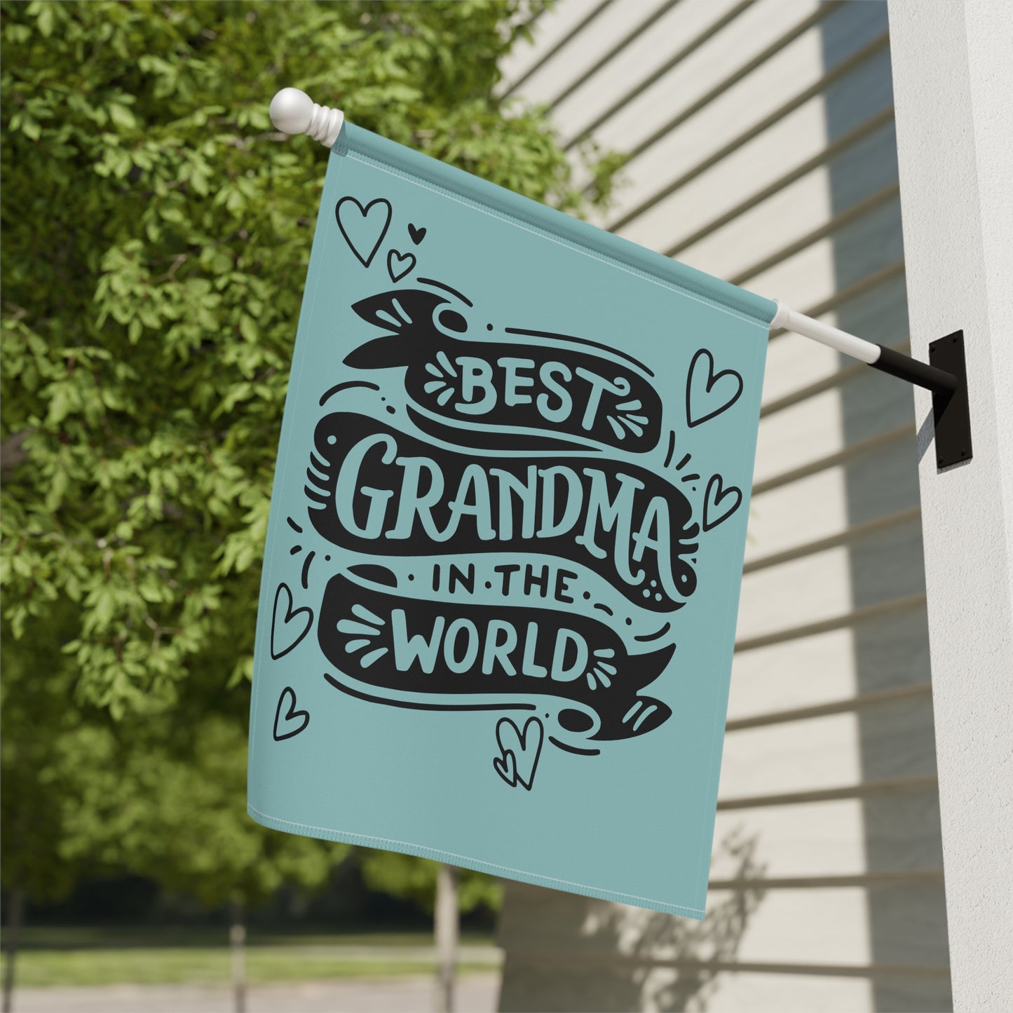 Best Grandma In The World Garden Flag - Decorative House Banner for Grandmother, Mother's Day Gift