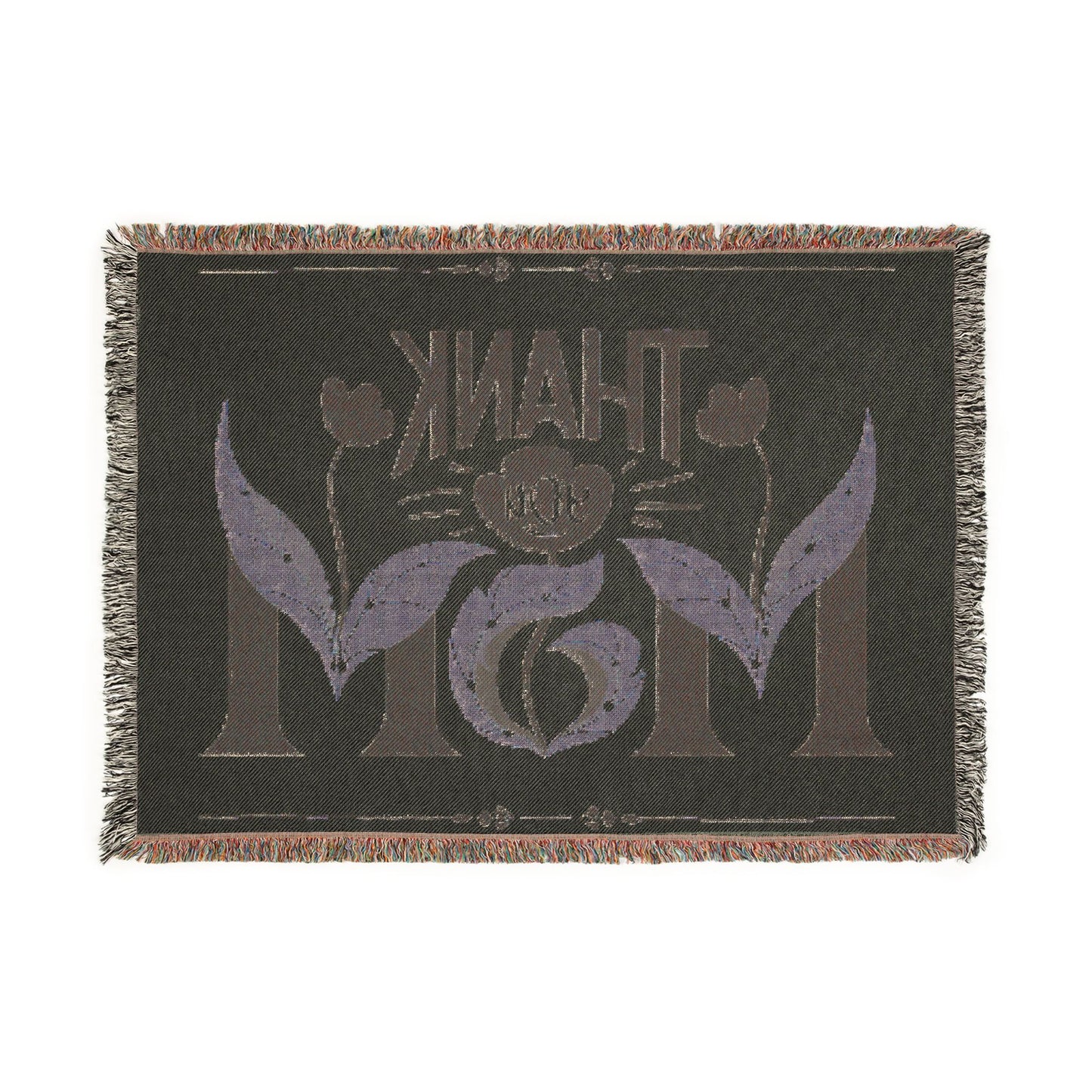 Thank You Mom Woven Throw Blanket — Floral Vintage Mother's Day Gift