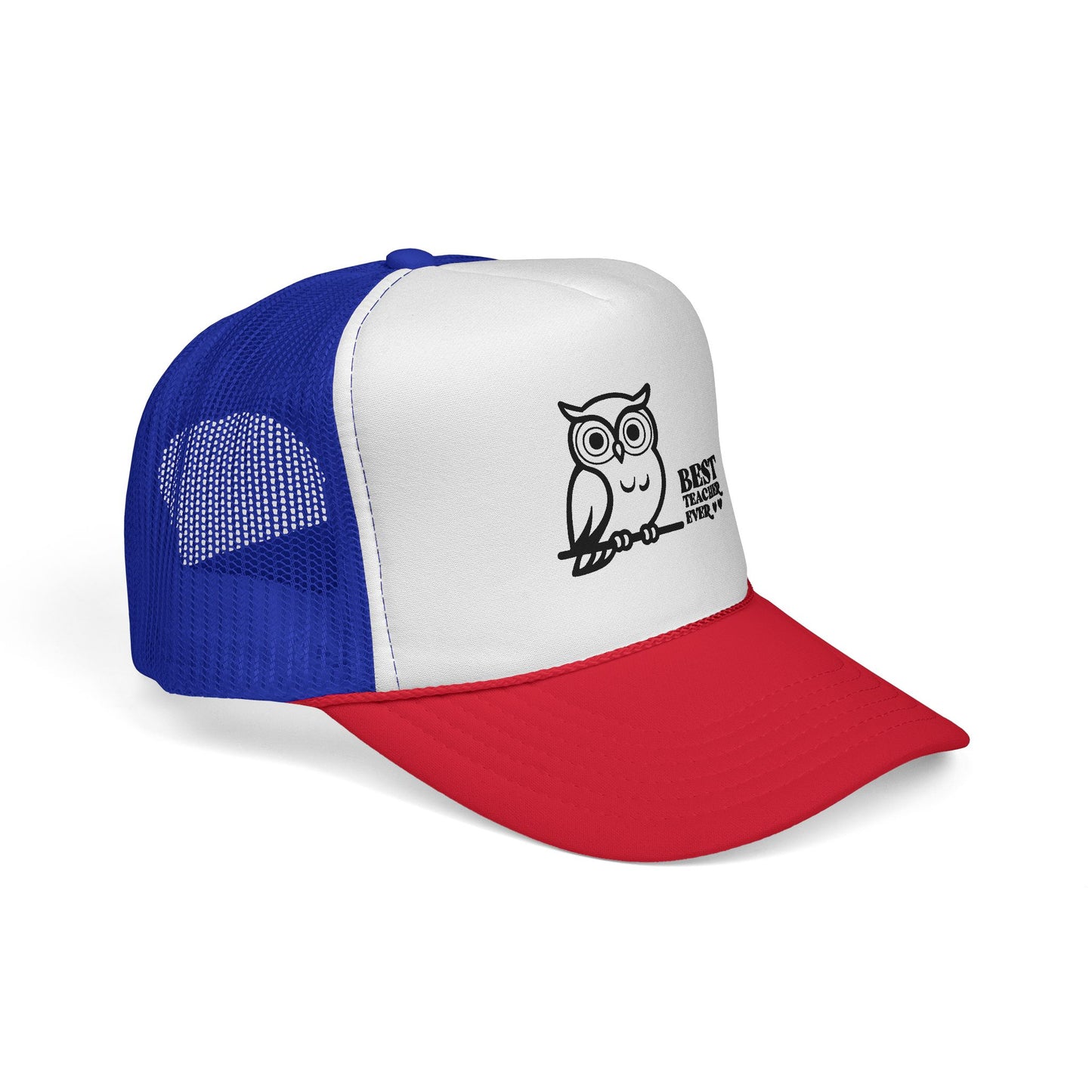 Trucker Cap — "Best Teacher Ever" Owl Embroidered Hat
