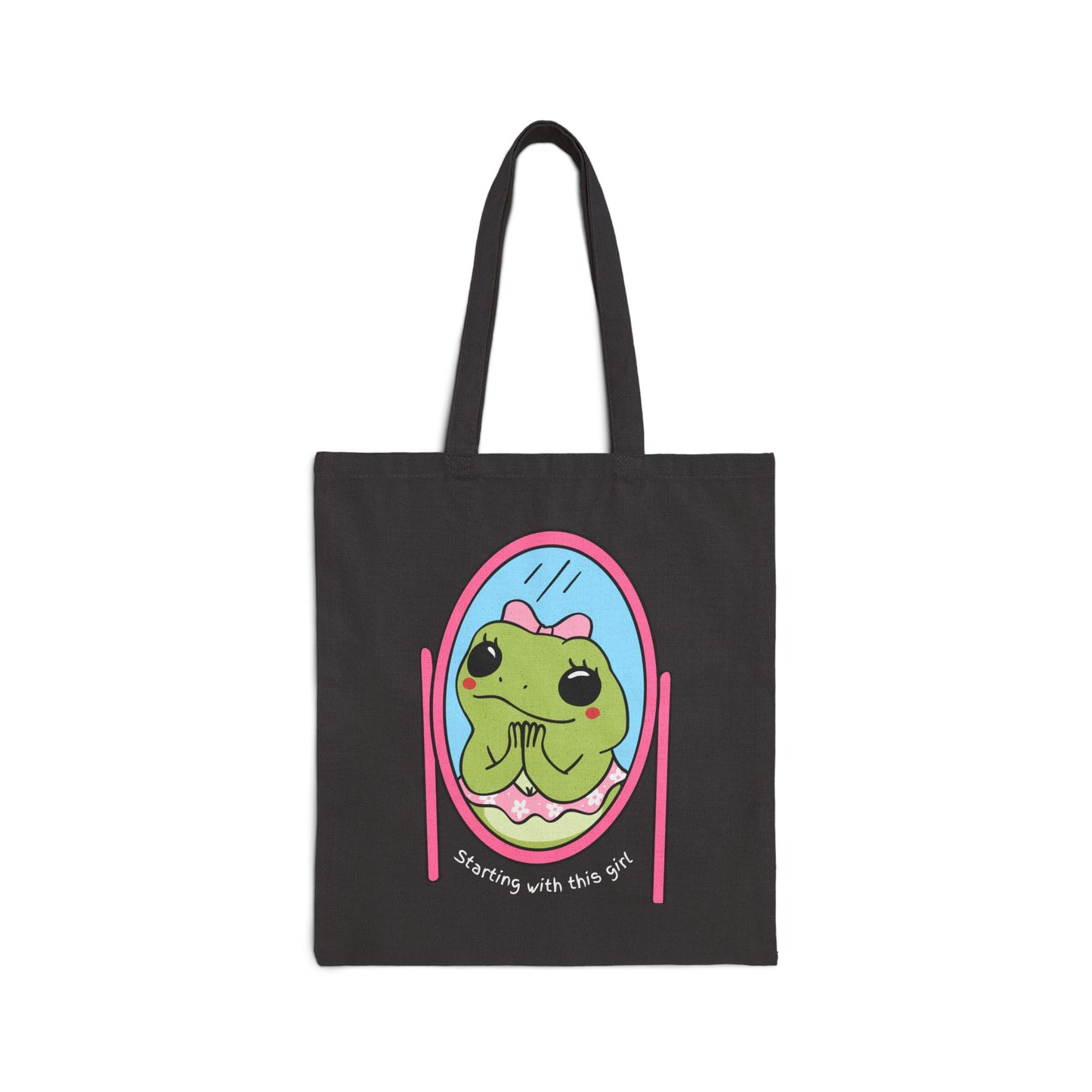 Cute Frog Mirror Tote Bag