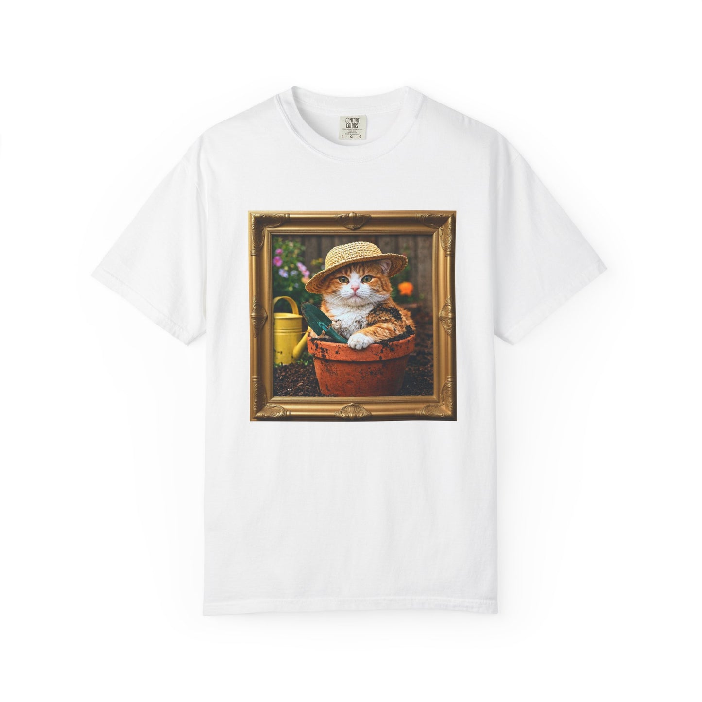 Cat in a Flower Pot Gardening Graphic T-Shirt