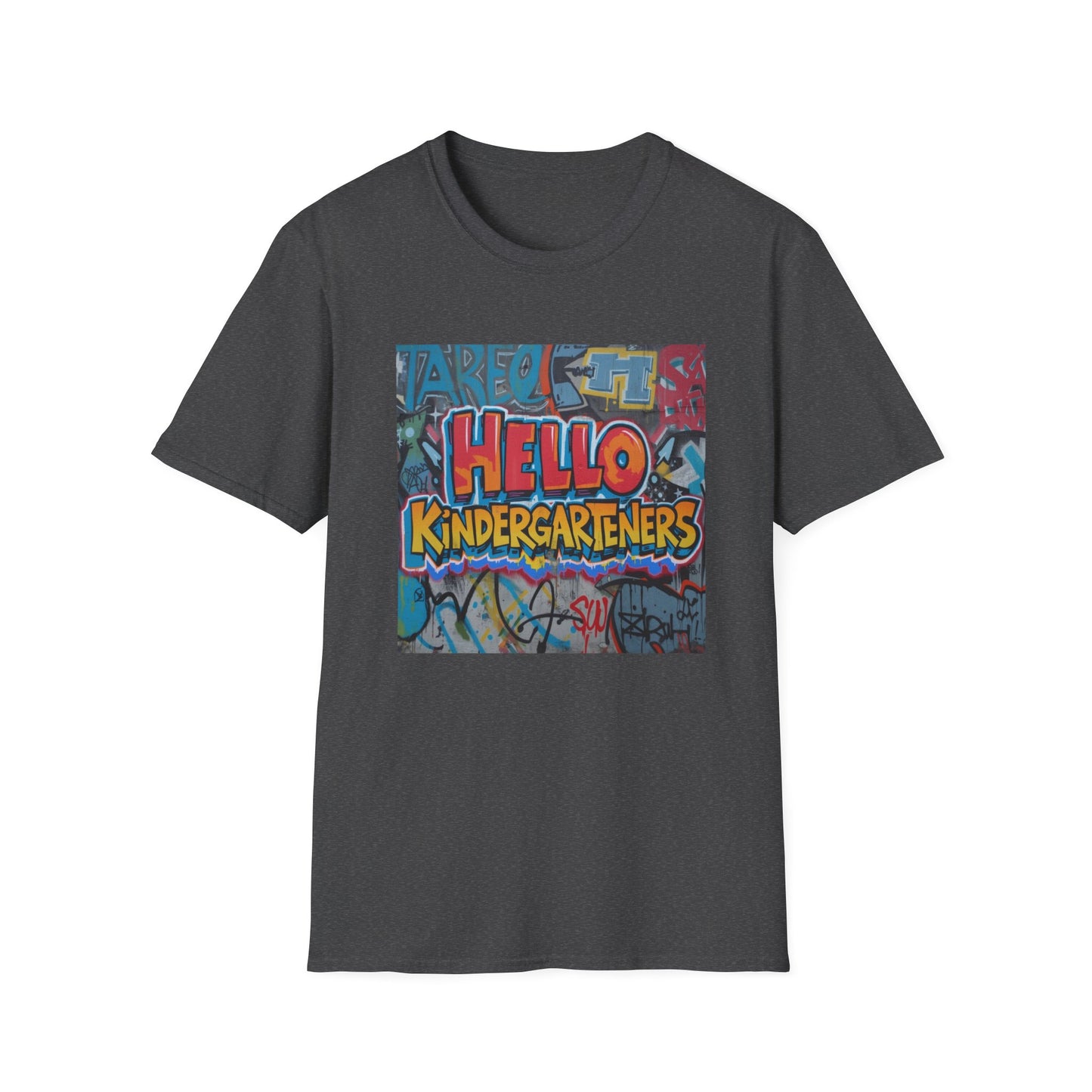 Hello Kindergarteners Graffiti Back-to-School T-Shirt for Teachers