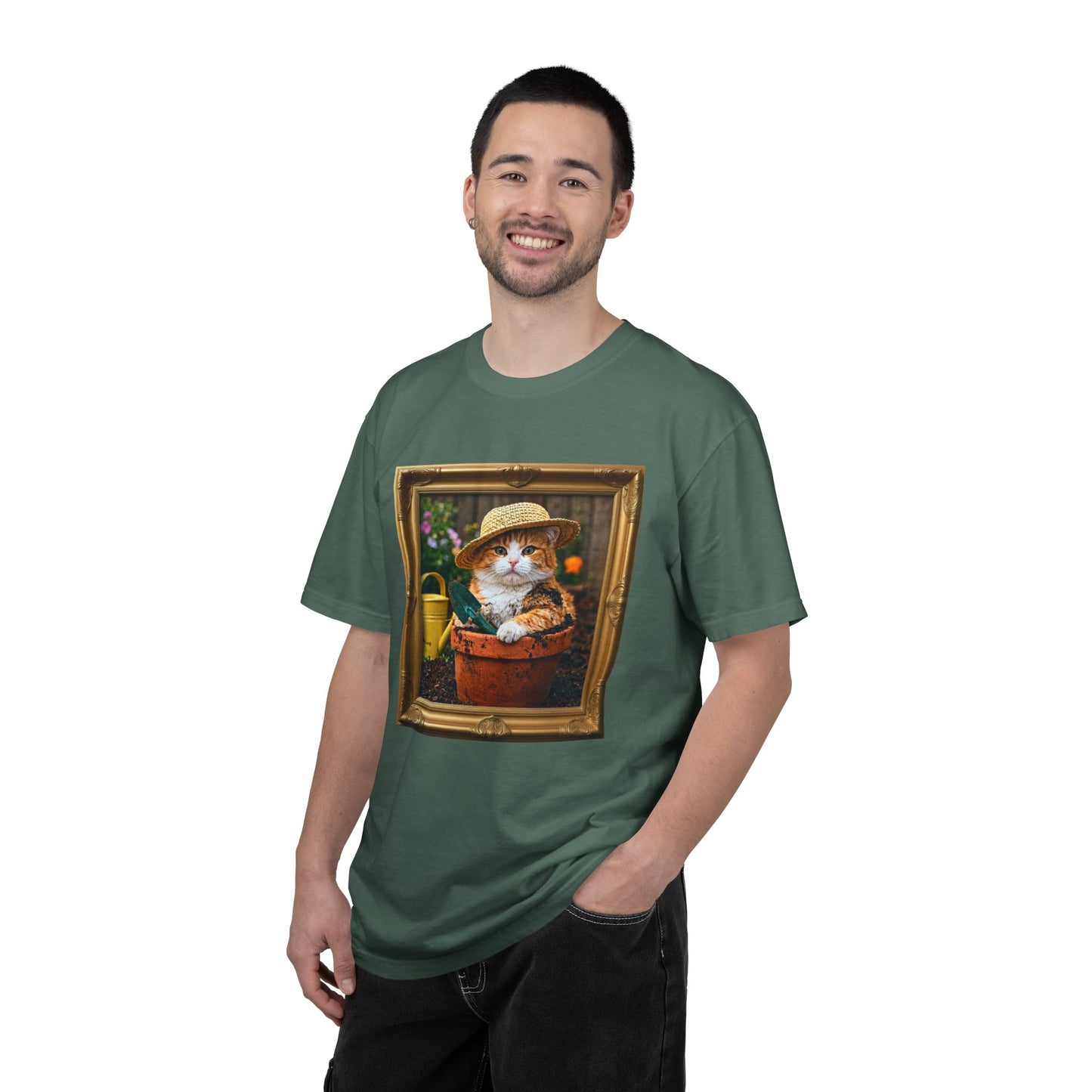 Cat in a Flower Pot Gardening Graphic T-Shirt