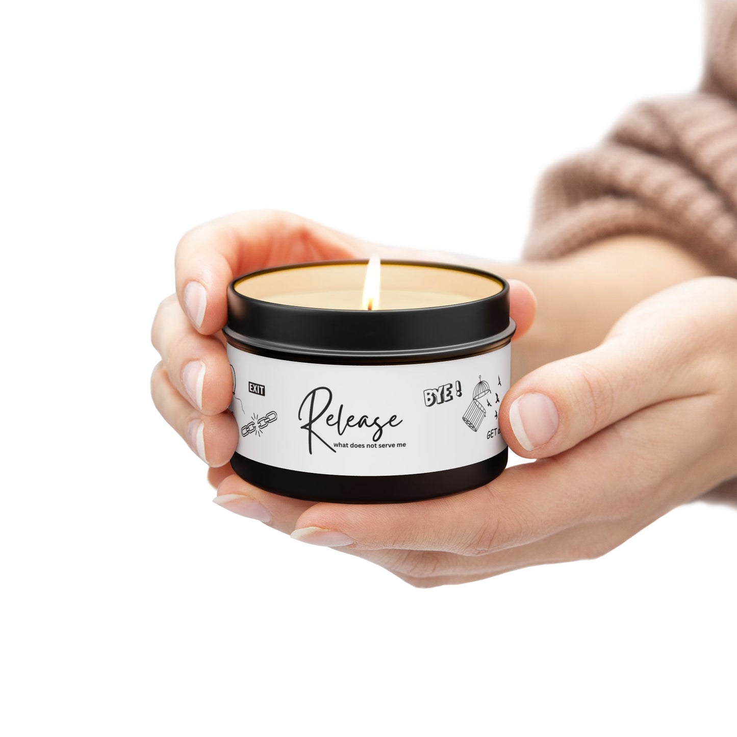 Small Soy Candle in Tin - "Release What No Longer Serves" (4oz)