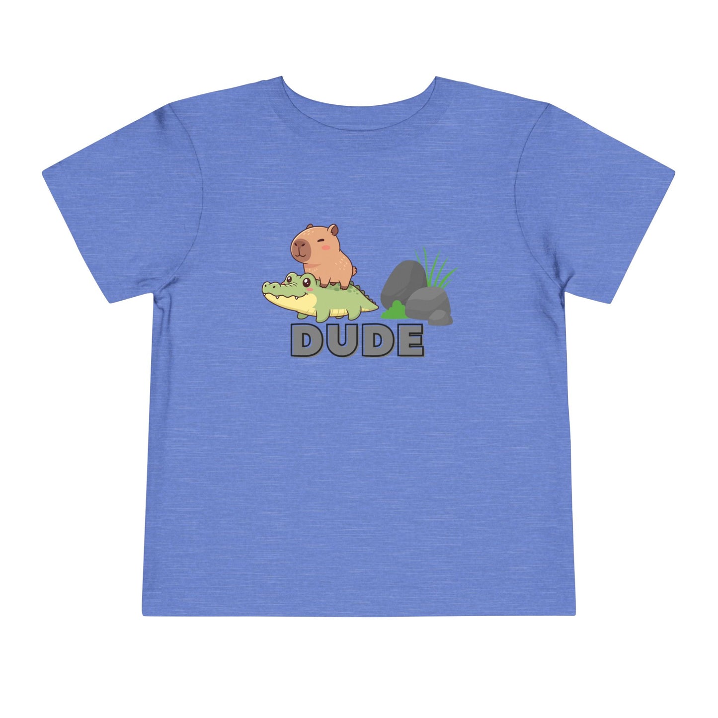 Capybara on Crocodile "DUDE" Toddler Graphic T-Shirt