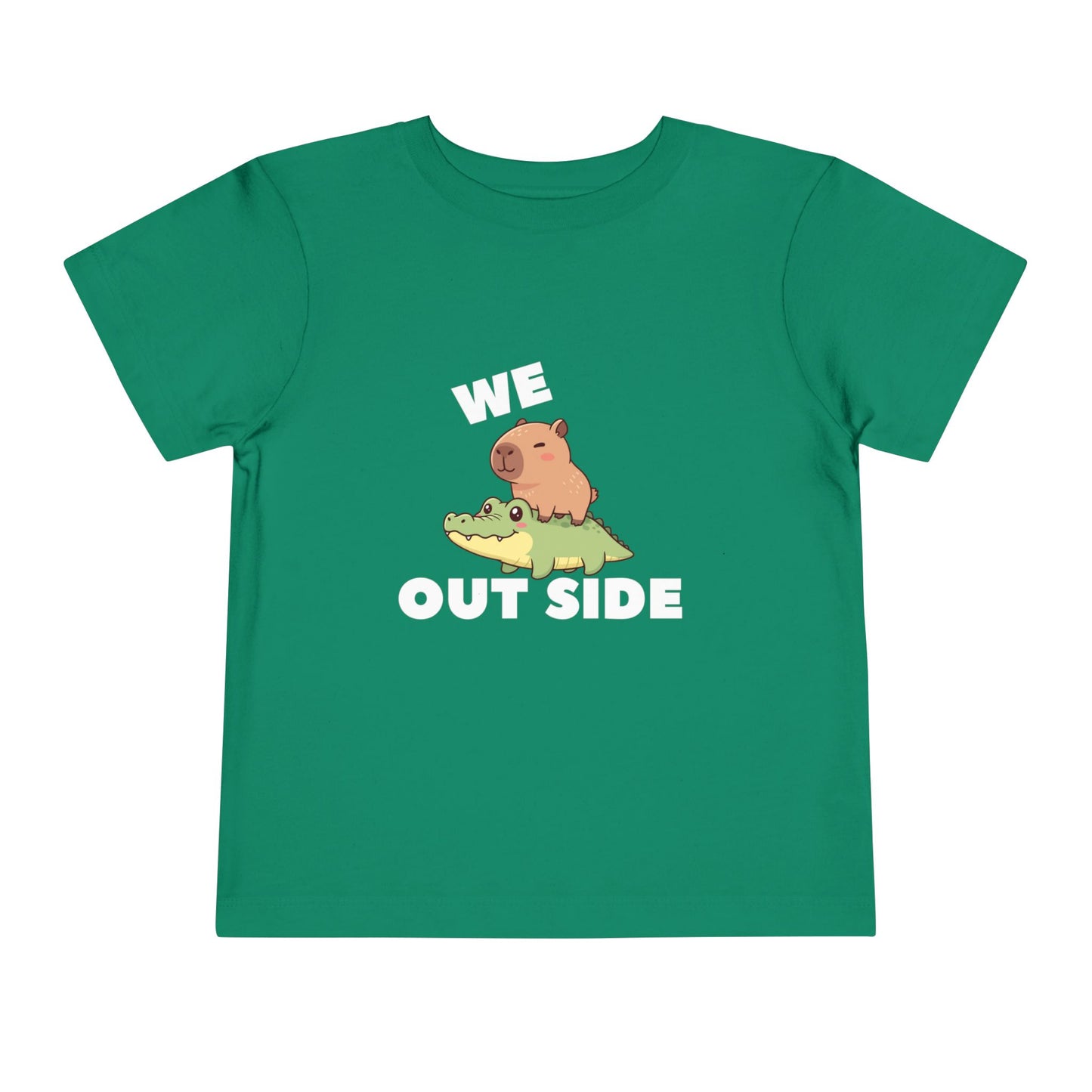 'We Outside' Crocodile and Capybara Graphic Toddler T-Shirt